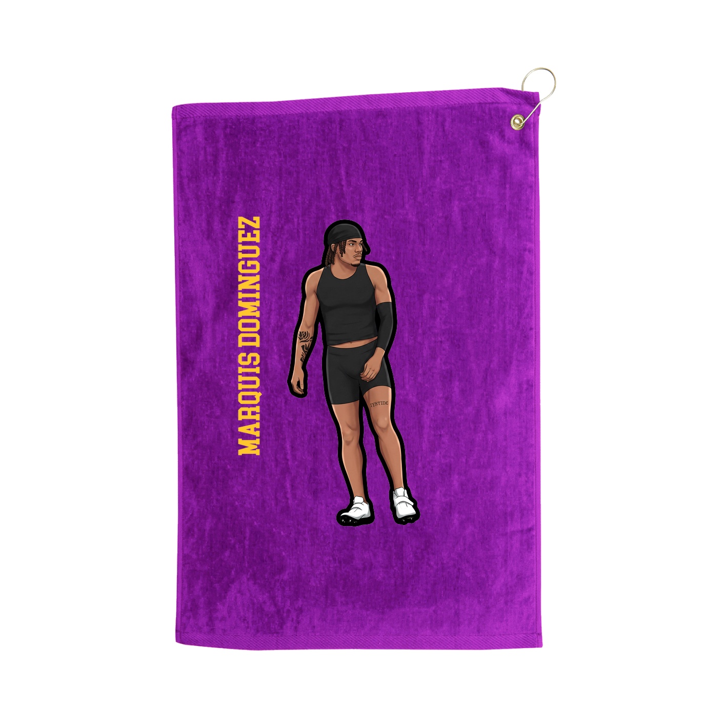 Golf Towel — Name Vertical in Purple