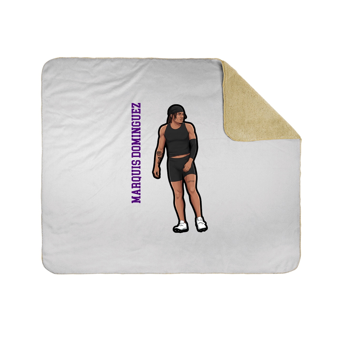 Throw Blanket — Name Vertical in White