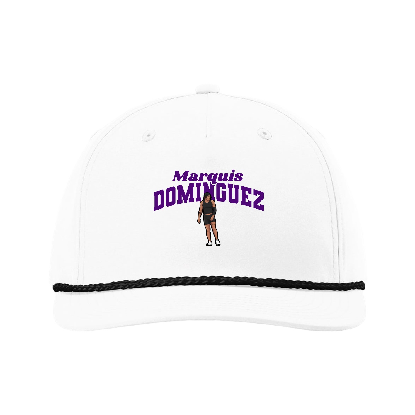 Five-Panel Classic Rope Cap — Signature Arch in White