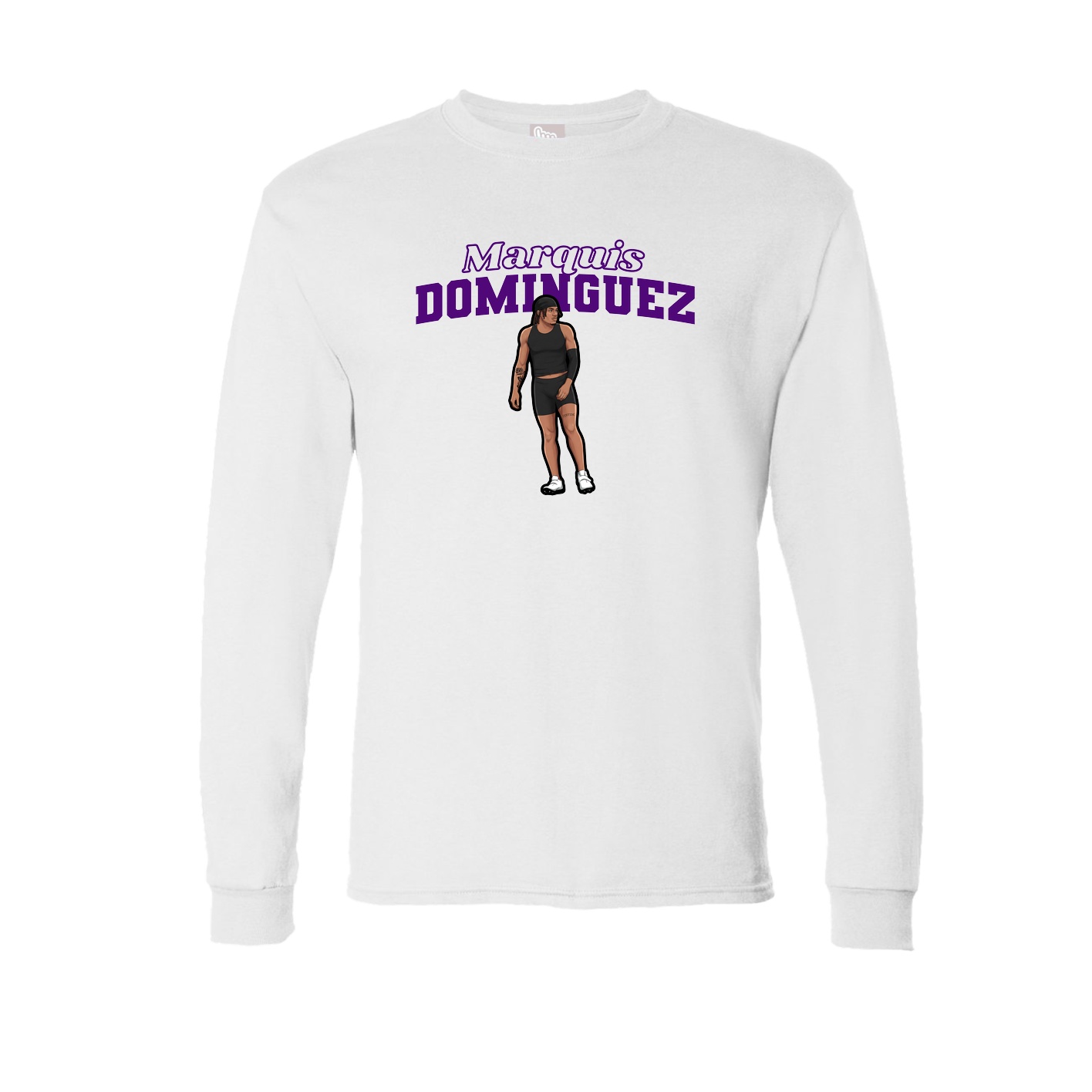 Long Sleeve Tee — Name Arch in White