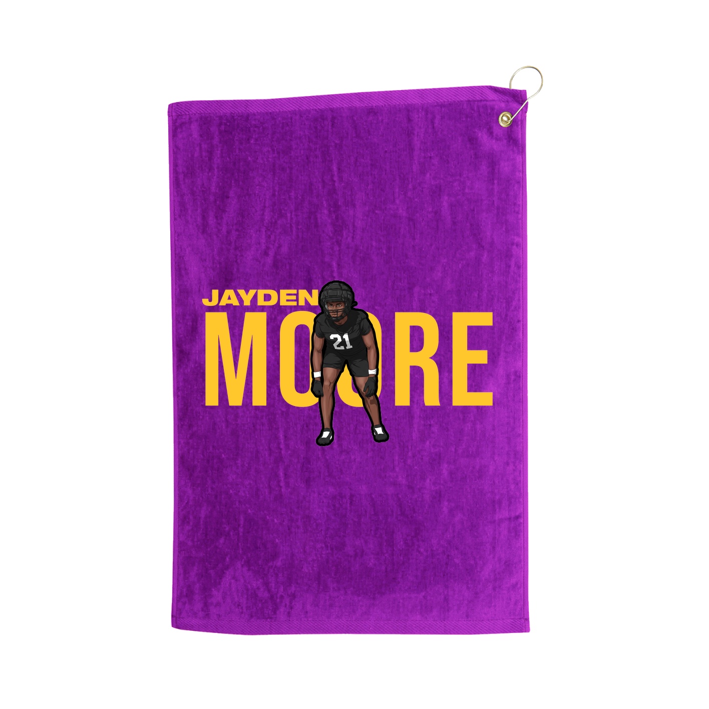Golf Towel — Player Name in Purple