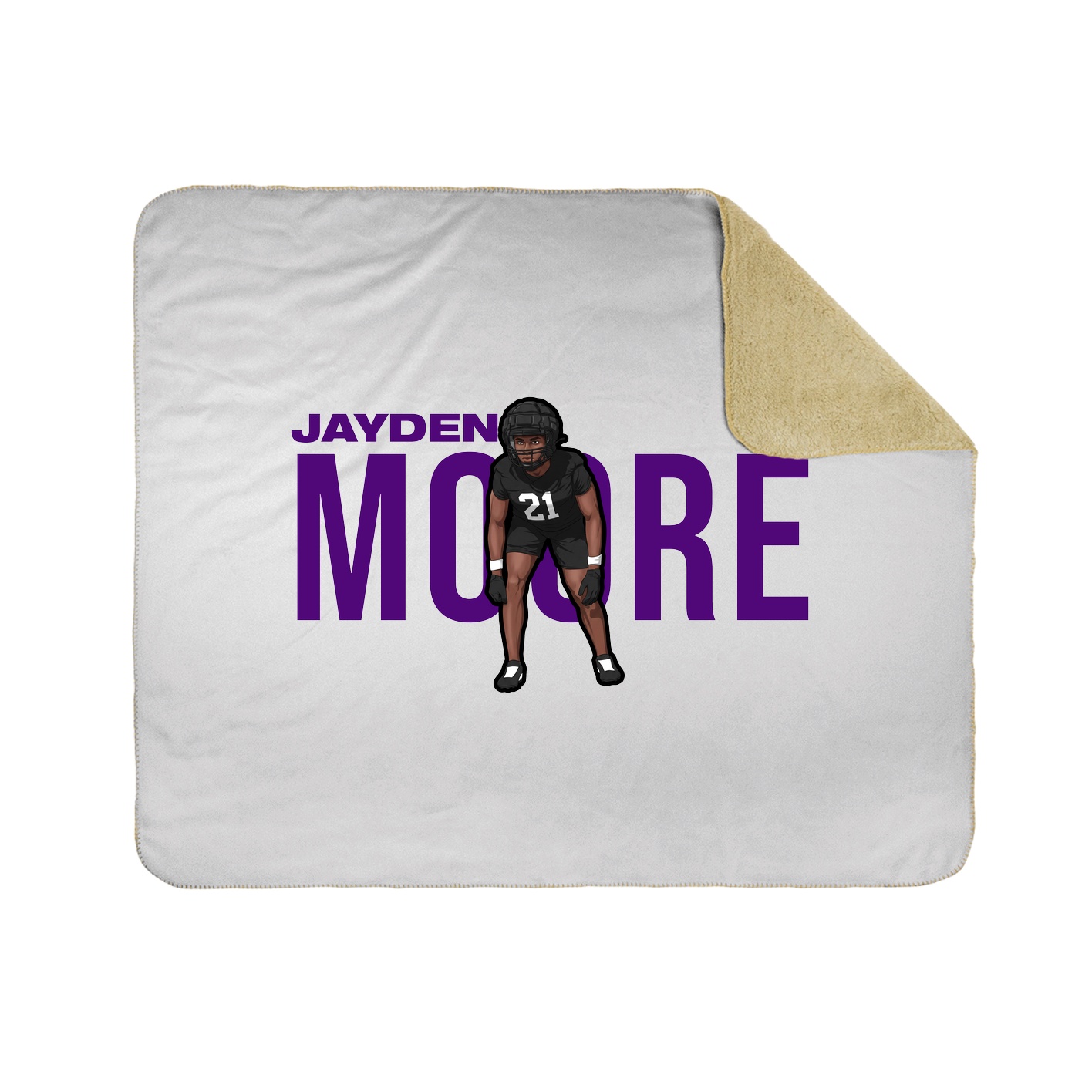 Throw Blanket — Player Name in White
