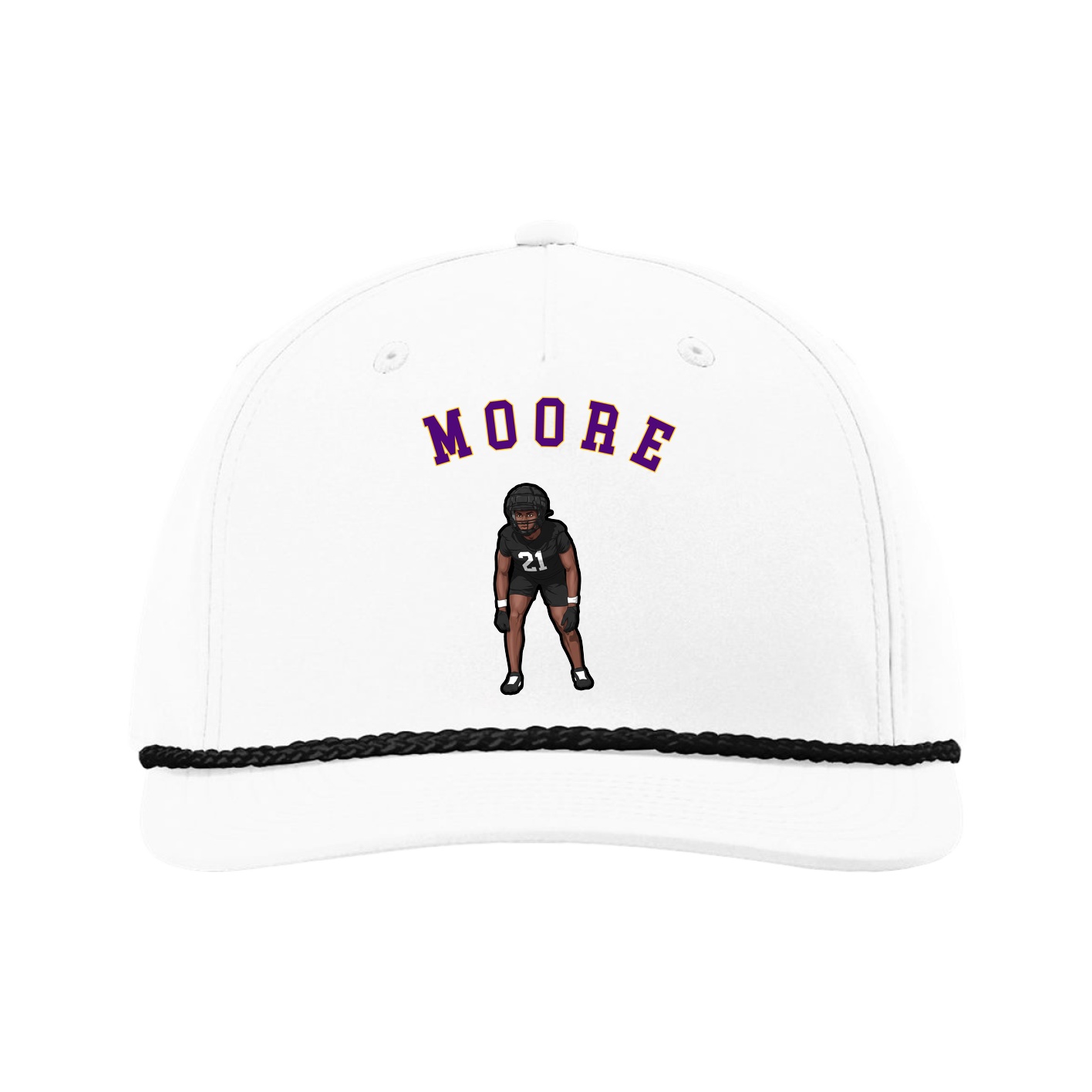 Five-Panel Classic Rope Cap — Shirsey Arch in White