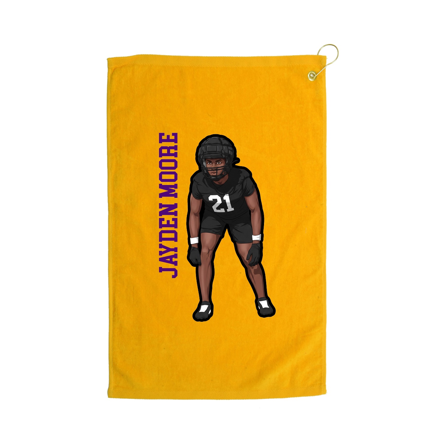 Golf Towel — Name Vertical in Gold