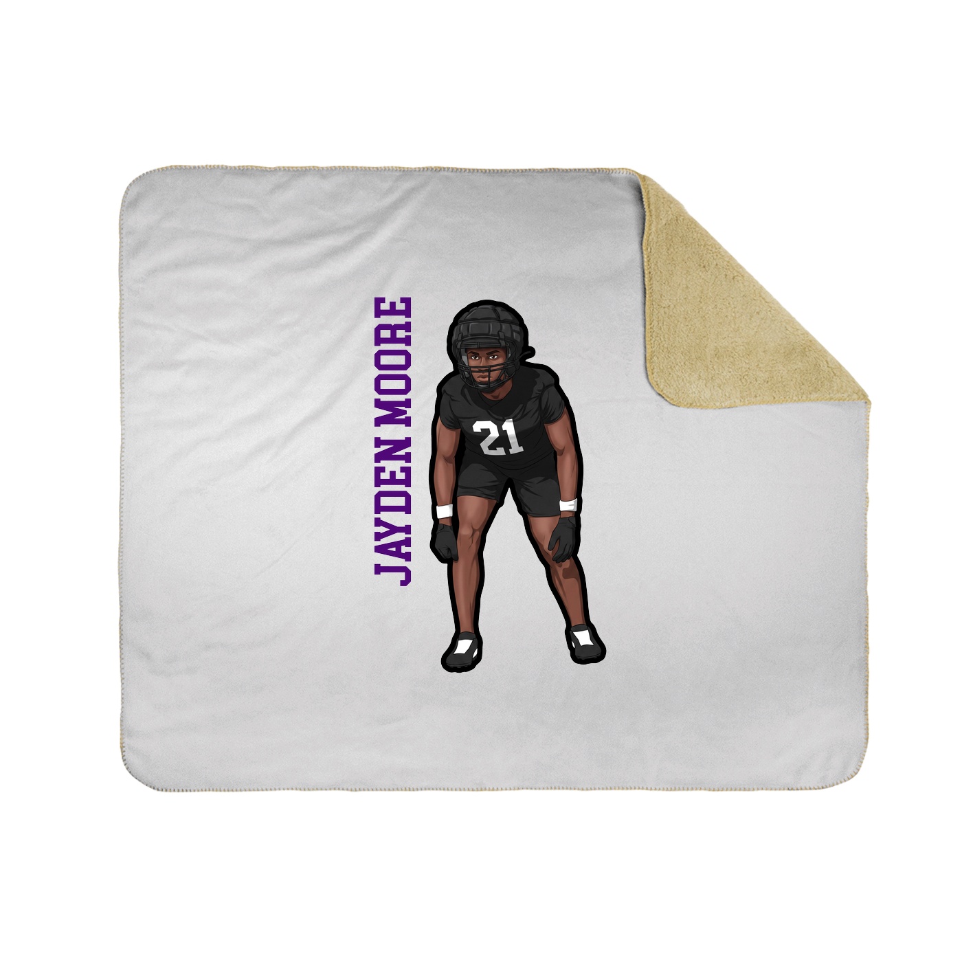 Throw Blanket — Name Vertical in White