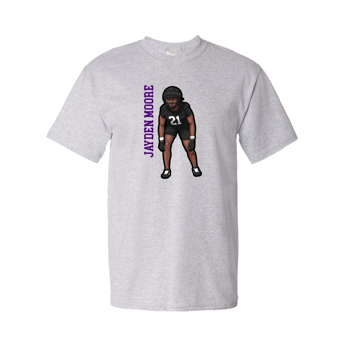 Tee — Name Vertical in Grey