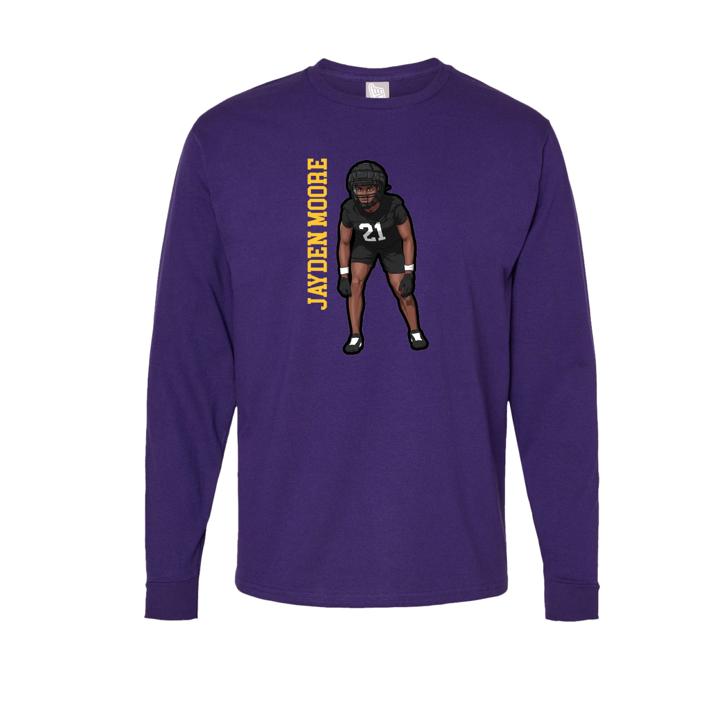Long Sleeve Tee — Name Vertical in Purple