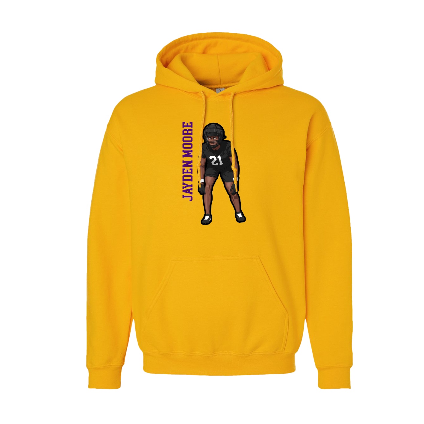 Hoodie — Name Vertical in Gold