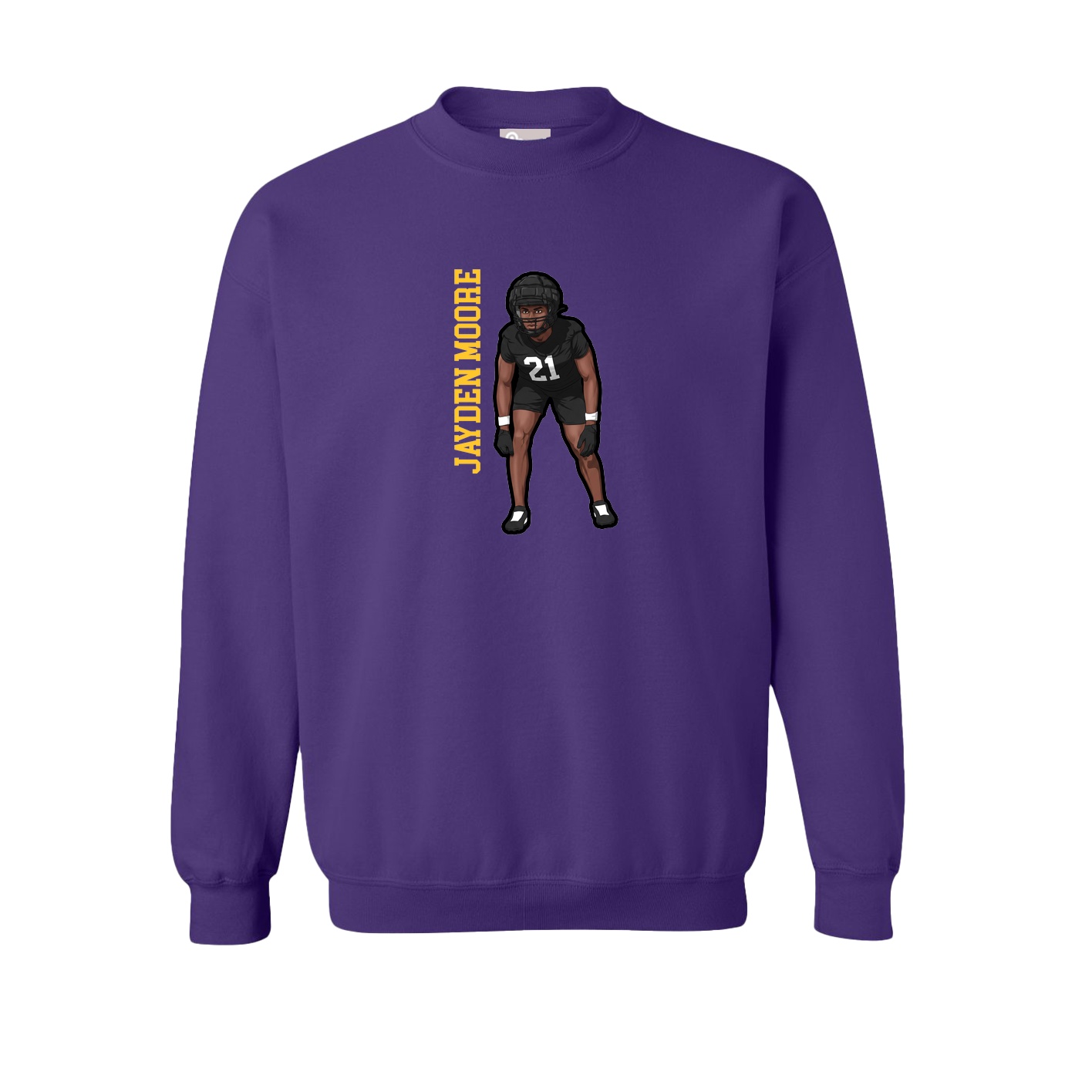 Fleece Crew — Name Vertical in Purple