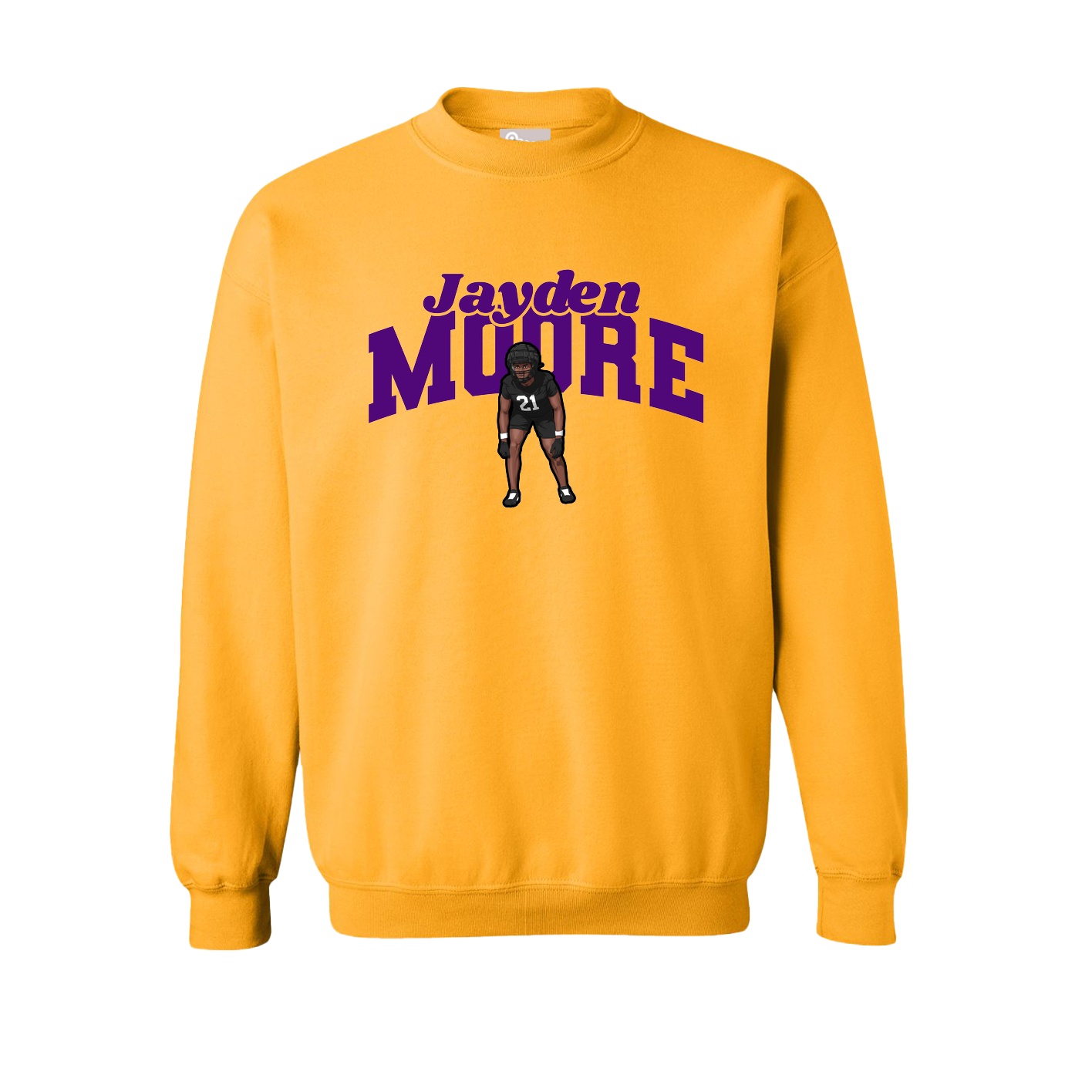 Fleece Crew — Signature Arch in Gold