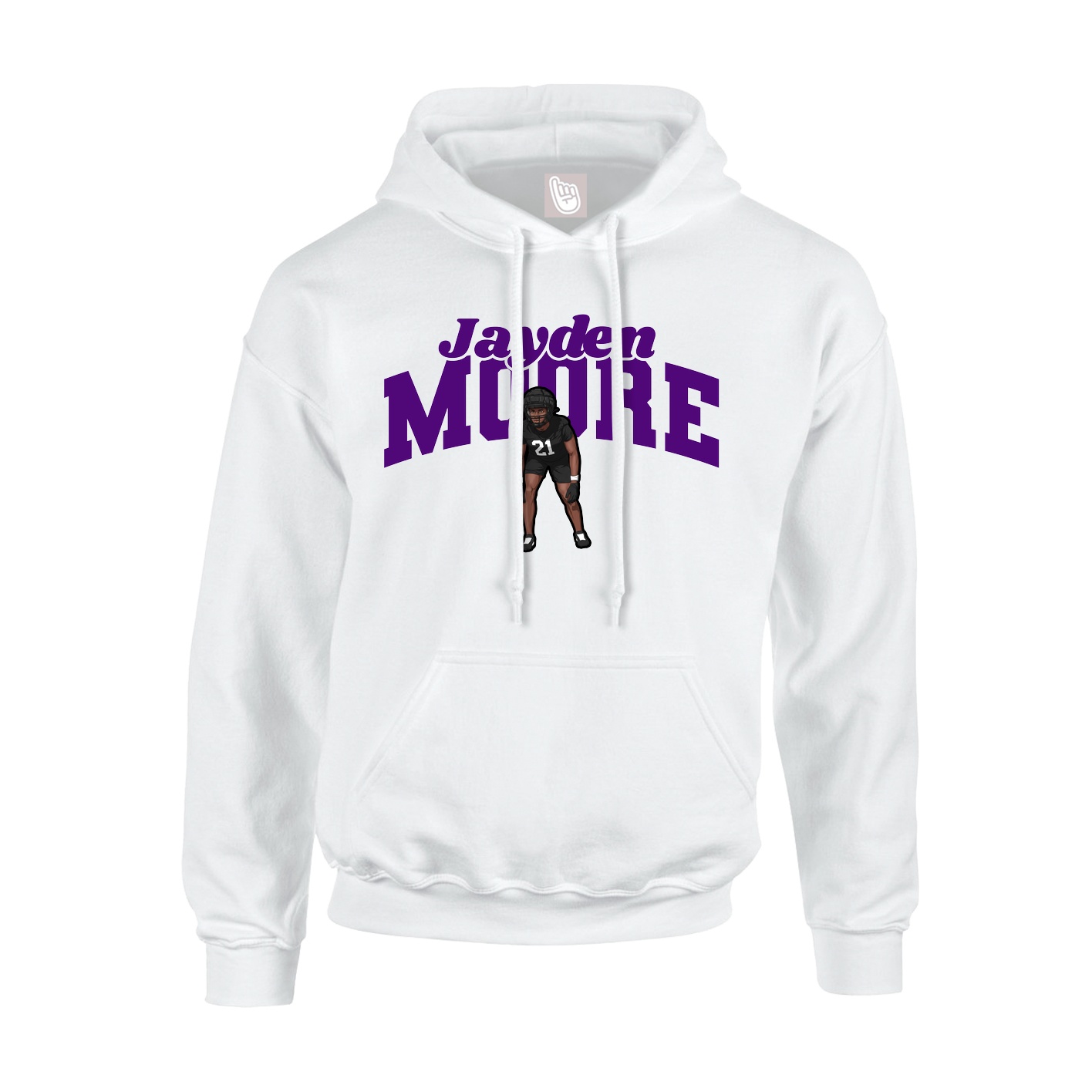Youth Hoodie — Signature Arch in White