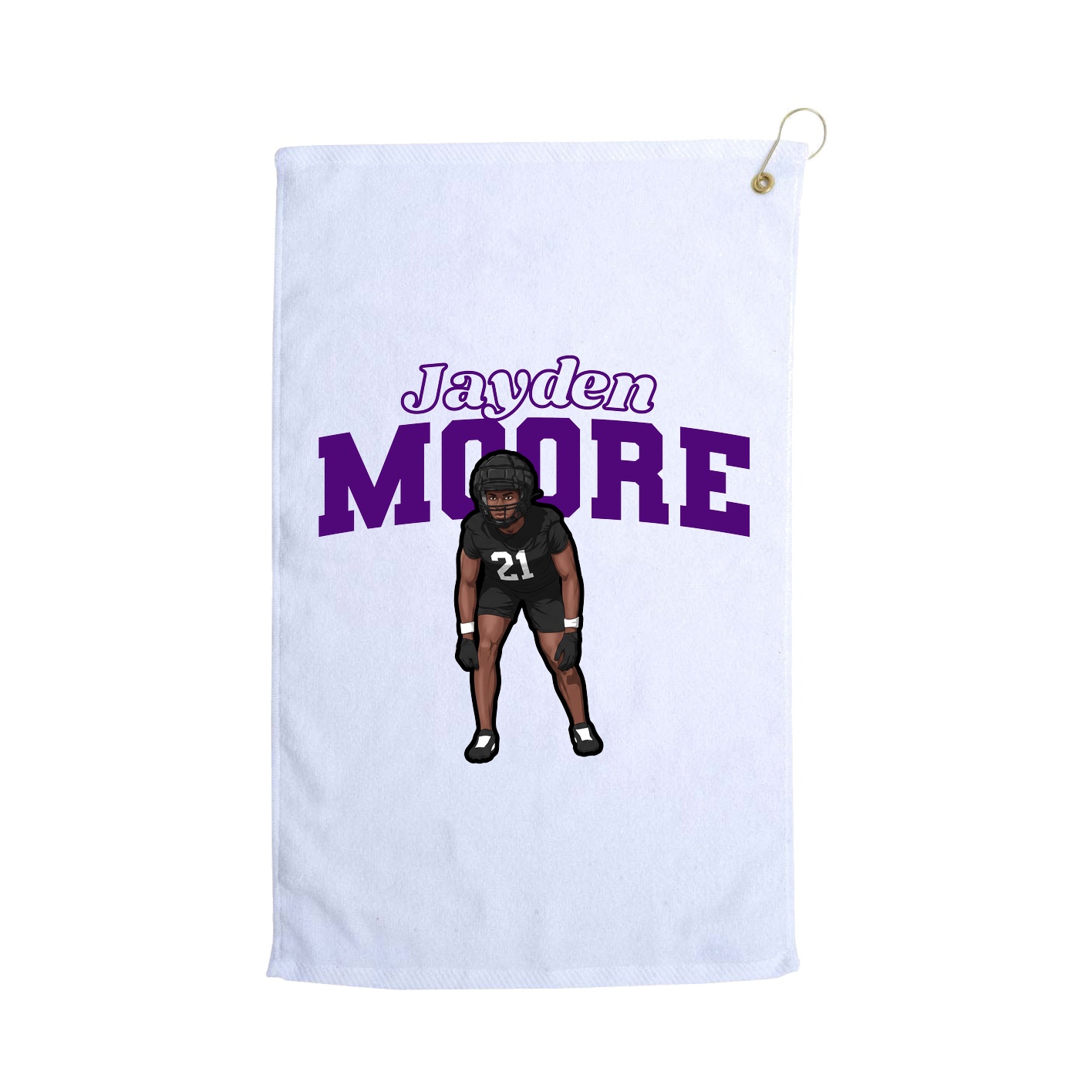 Golf Towel — Name Arch in White