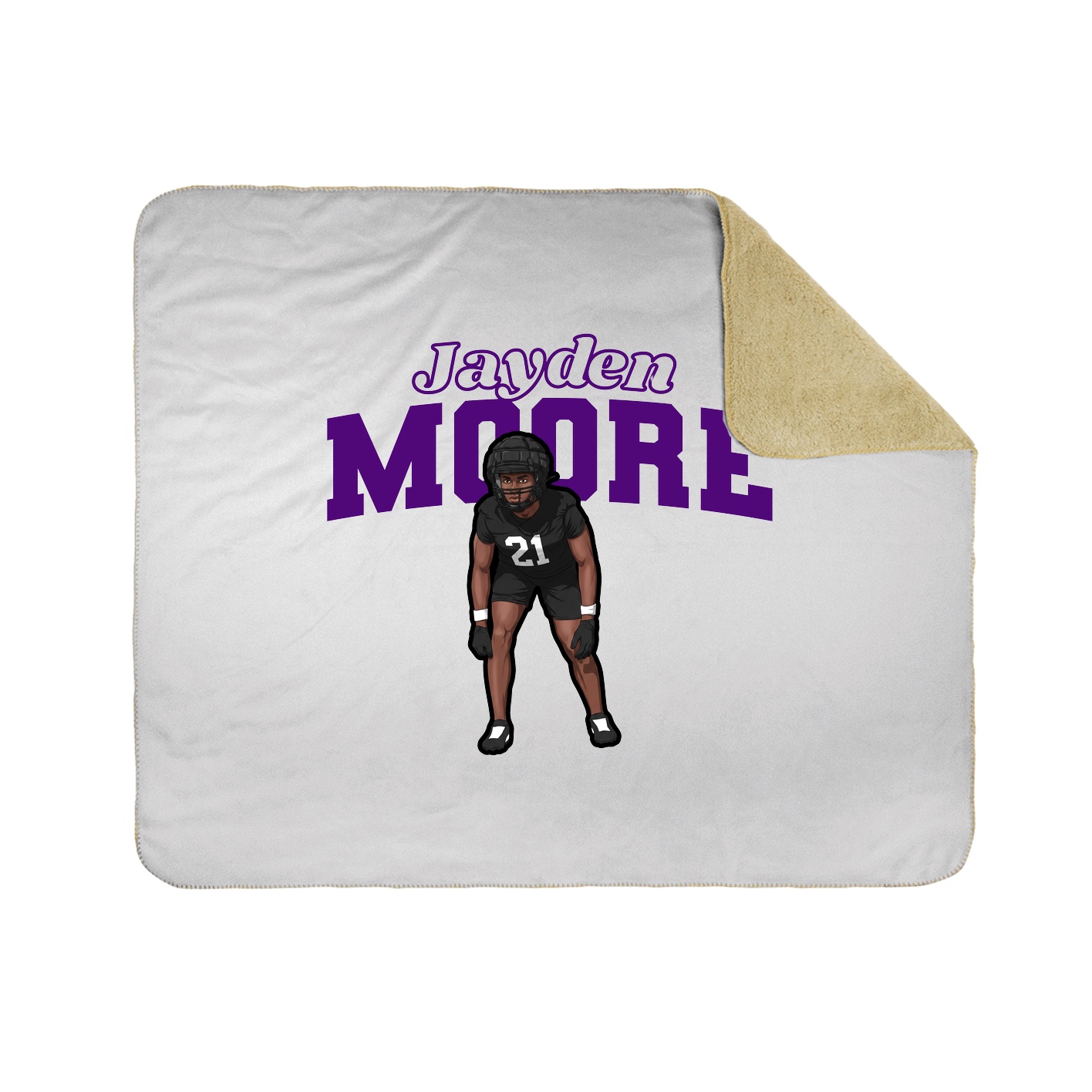 Throw Blanket — Name Arch in White