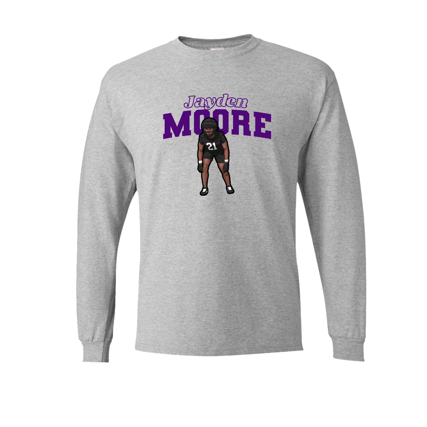 Long Sleeve Tee — Name Arch in Grey