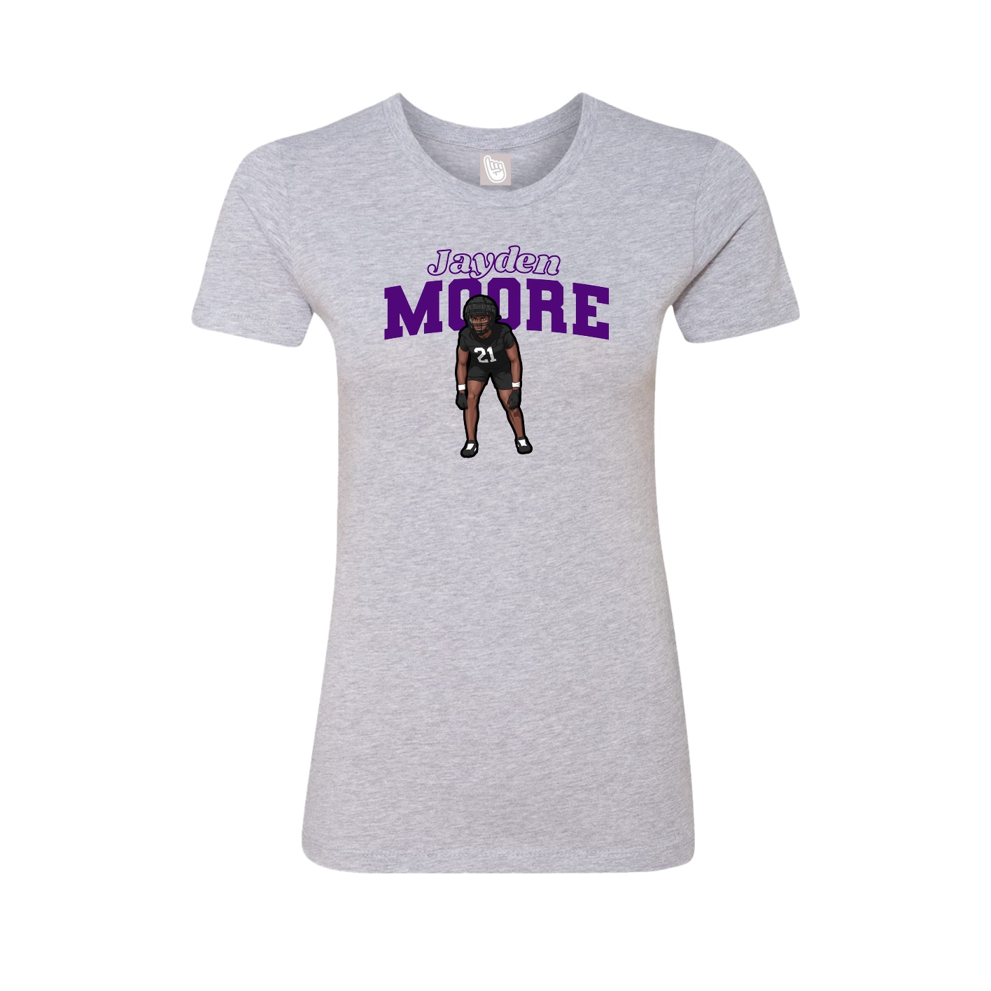 Womens Tee — Name Arch in Grey