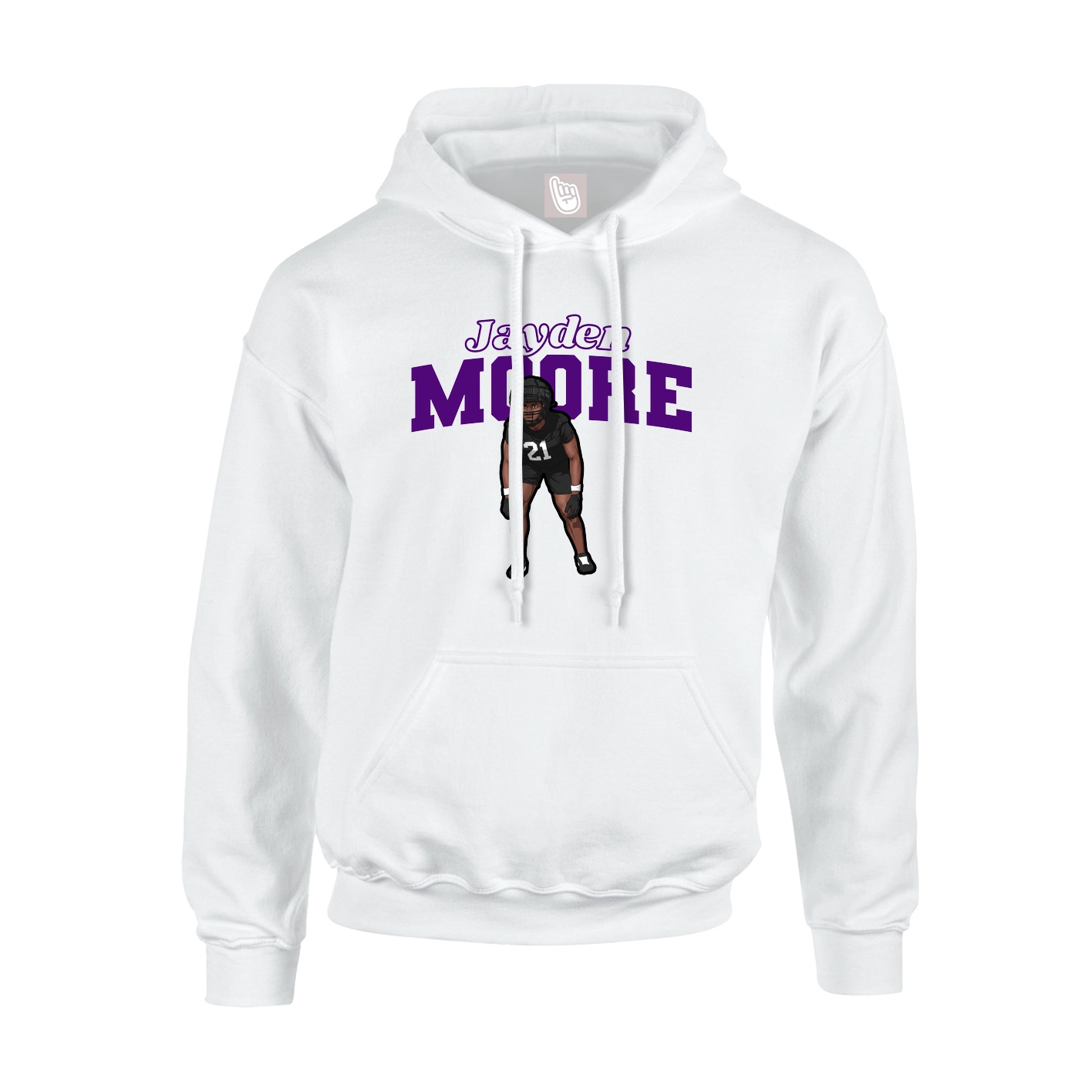 Hoodie — Name Arch in White
