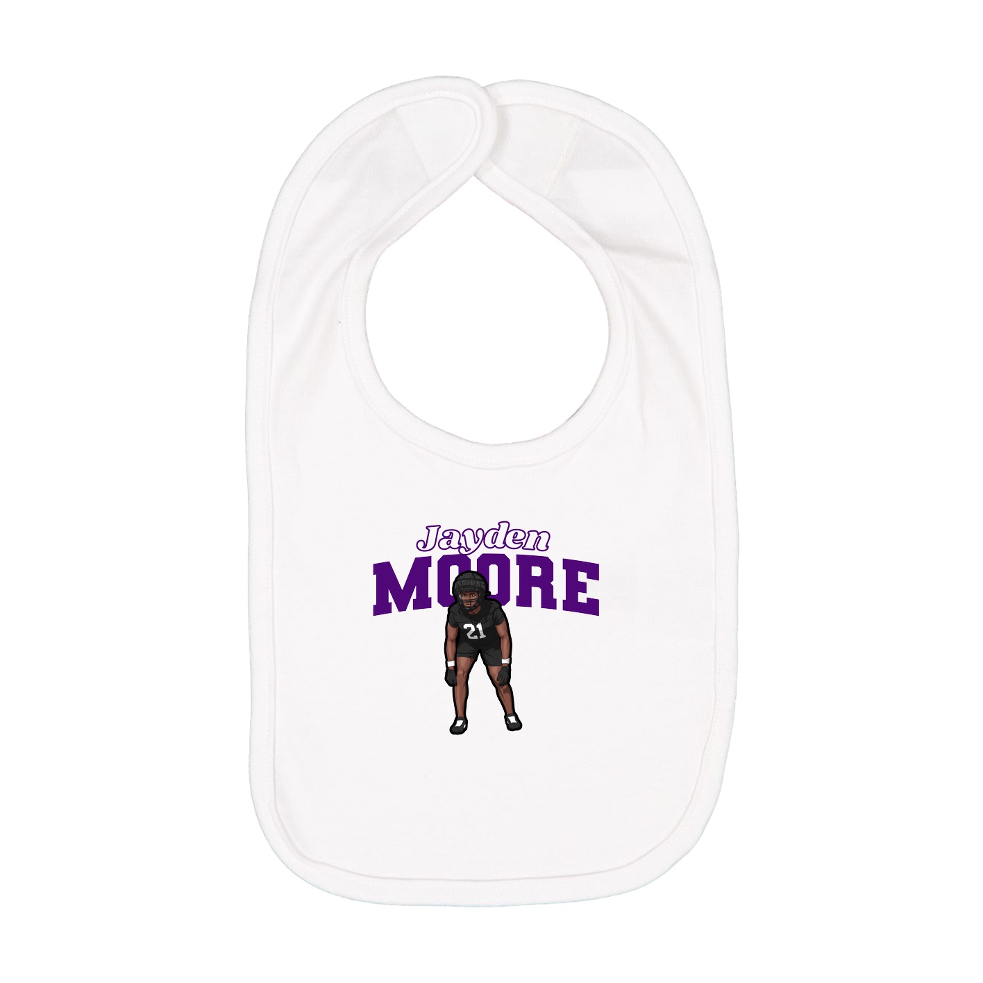 Infant Bib — Name Arch in White