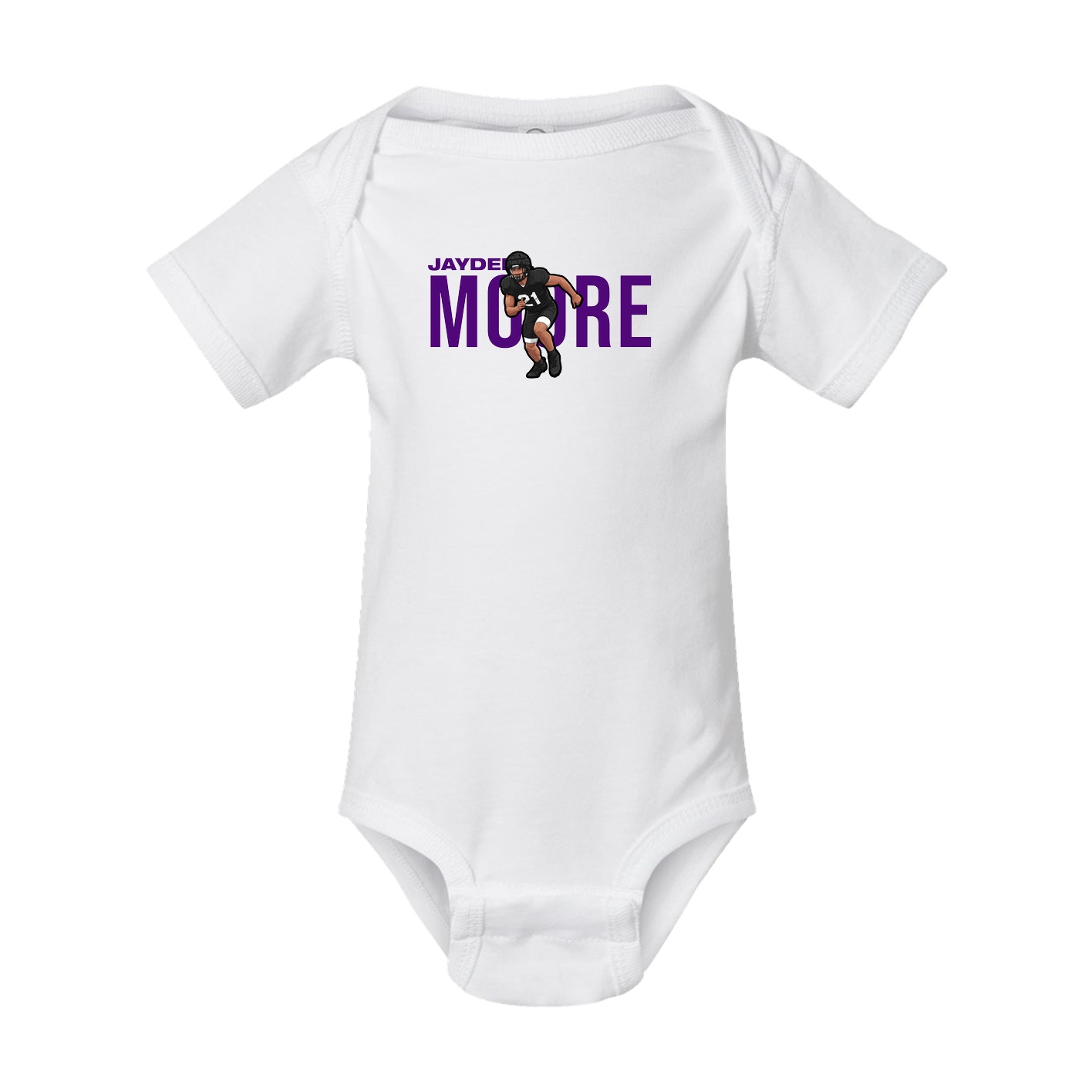 Baby Onesie — Player Name in White
