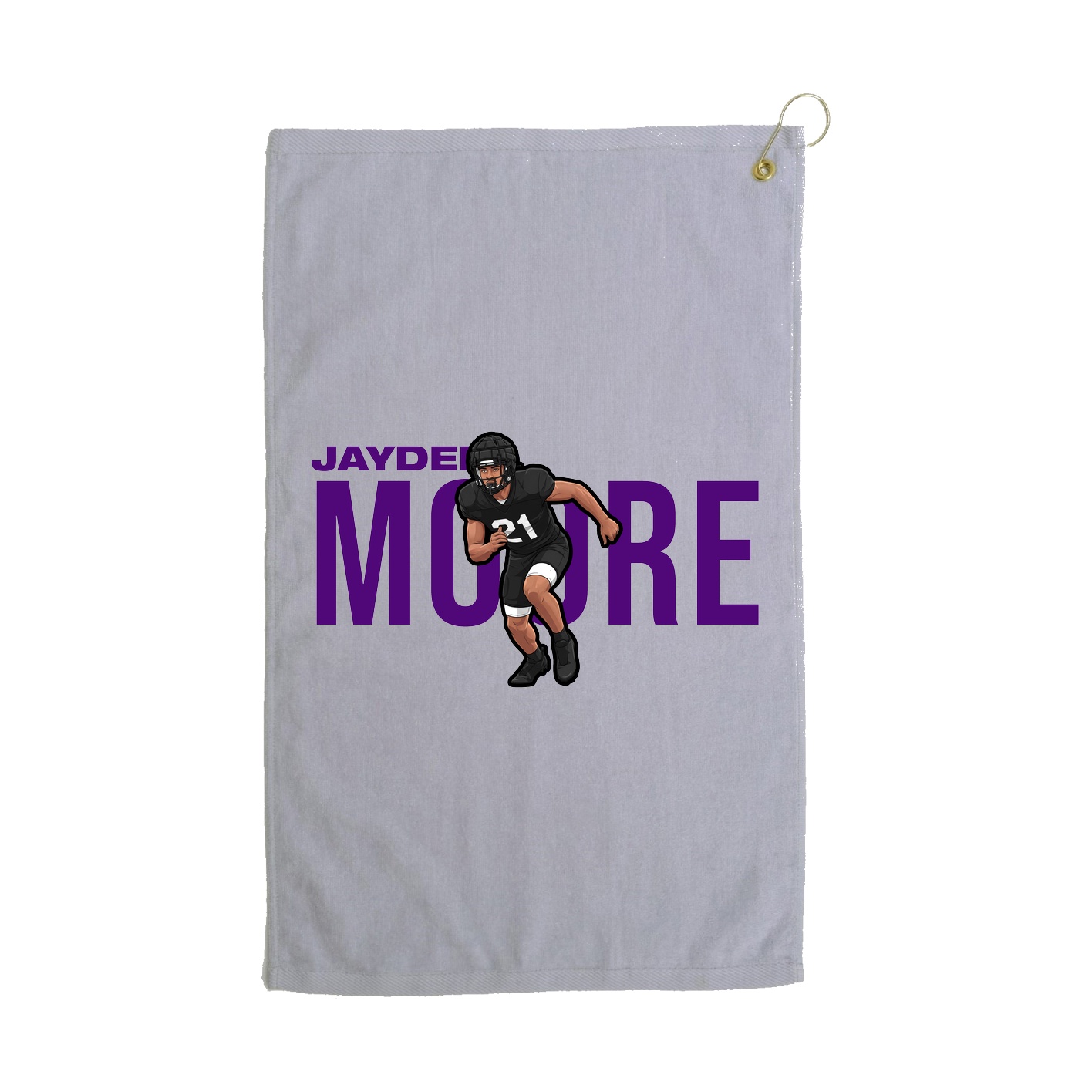 Golf Towel — Player Name in Grey