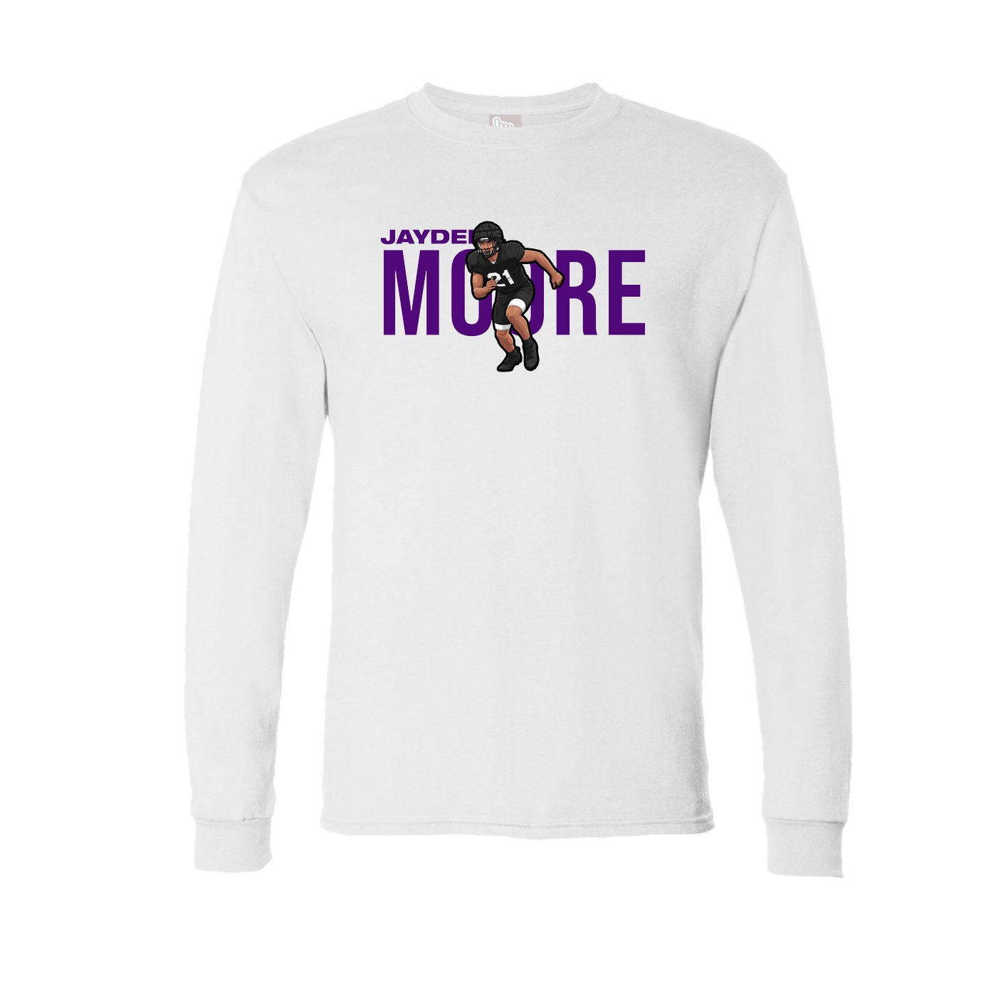 Long Sleeve Tee — Player Name in White