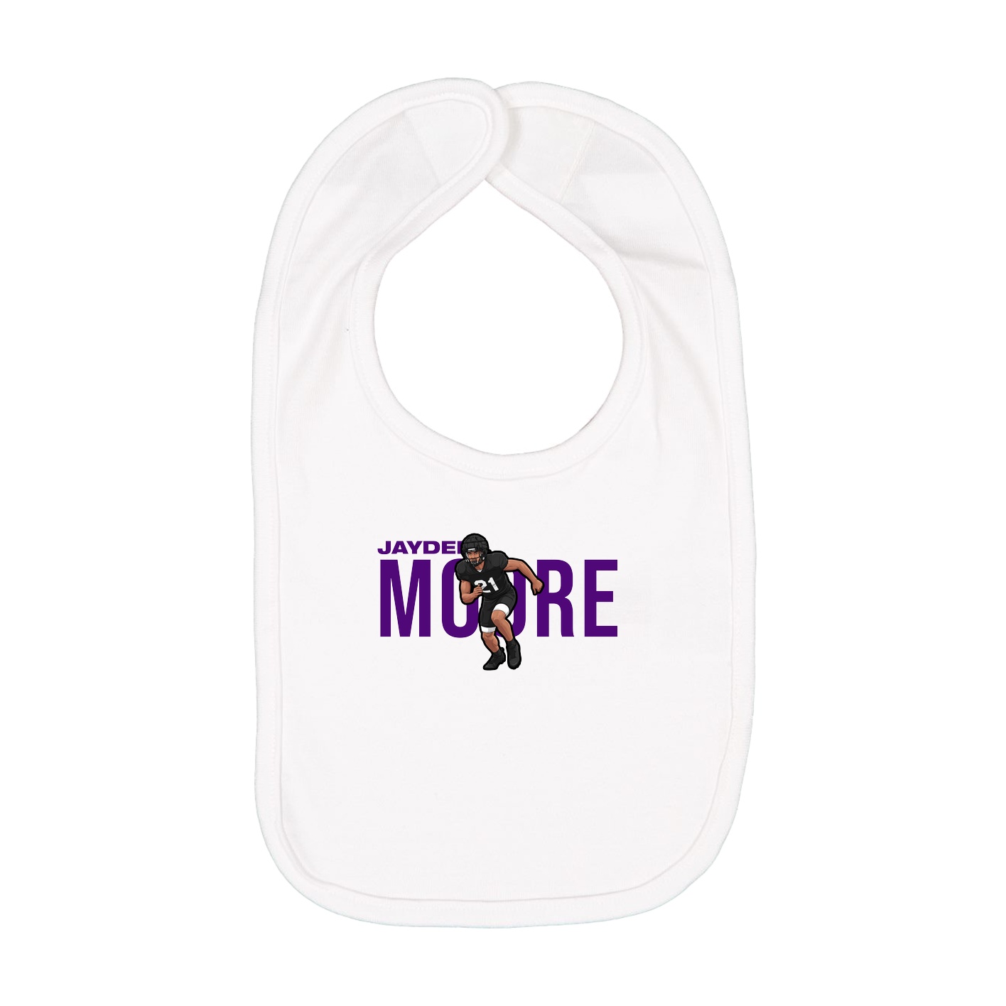 Infant Bib — Player Name in White