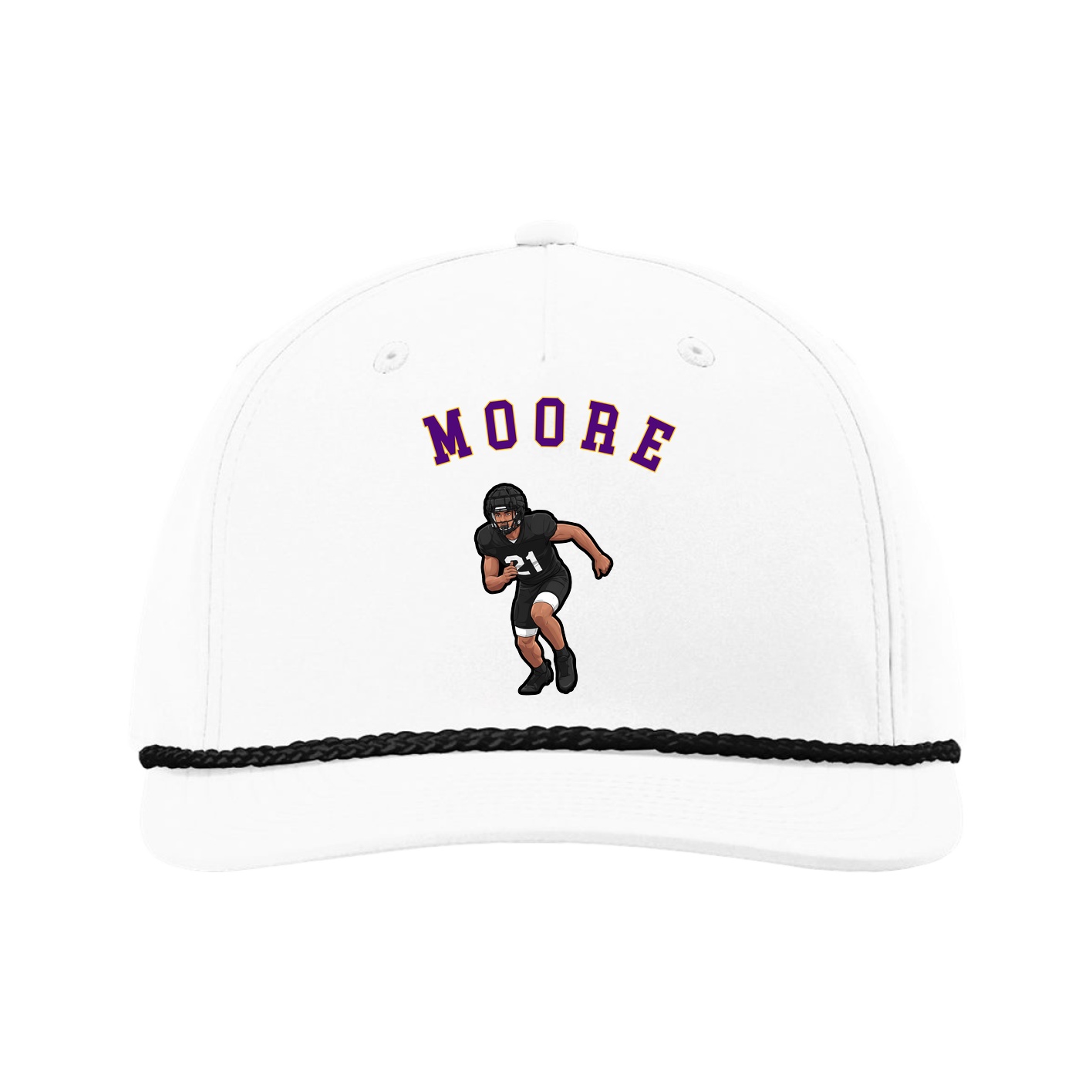 Five-Panel Classic Rope Cap — Shirsey Arch in White