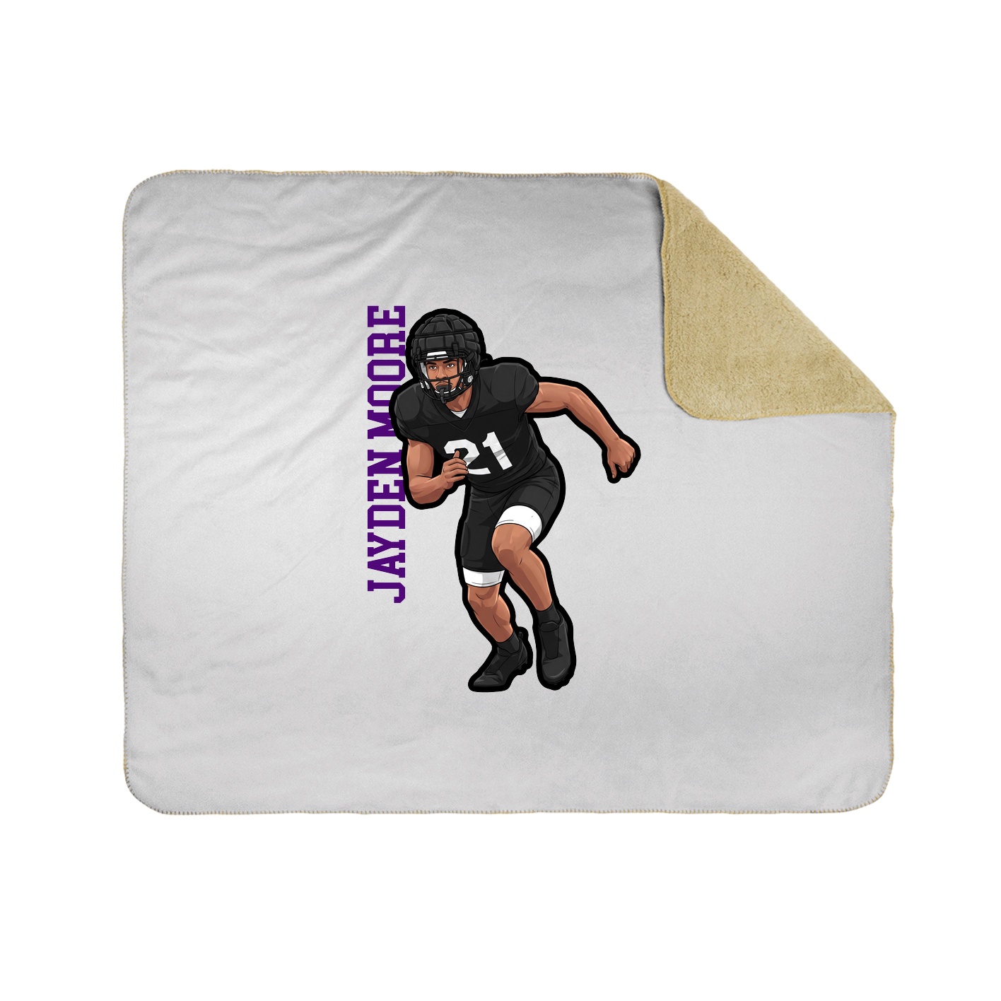 Throw Blanket — Name Vertical in White