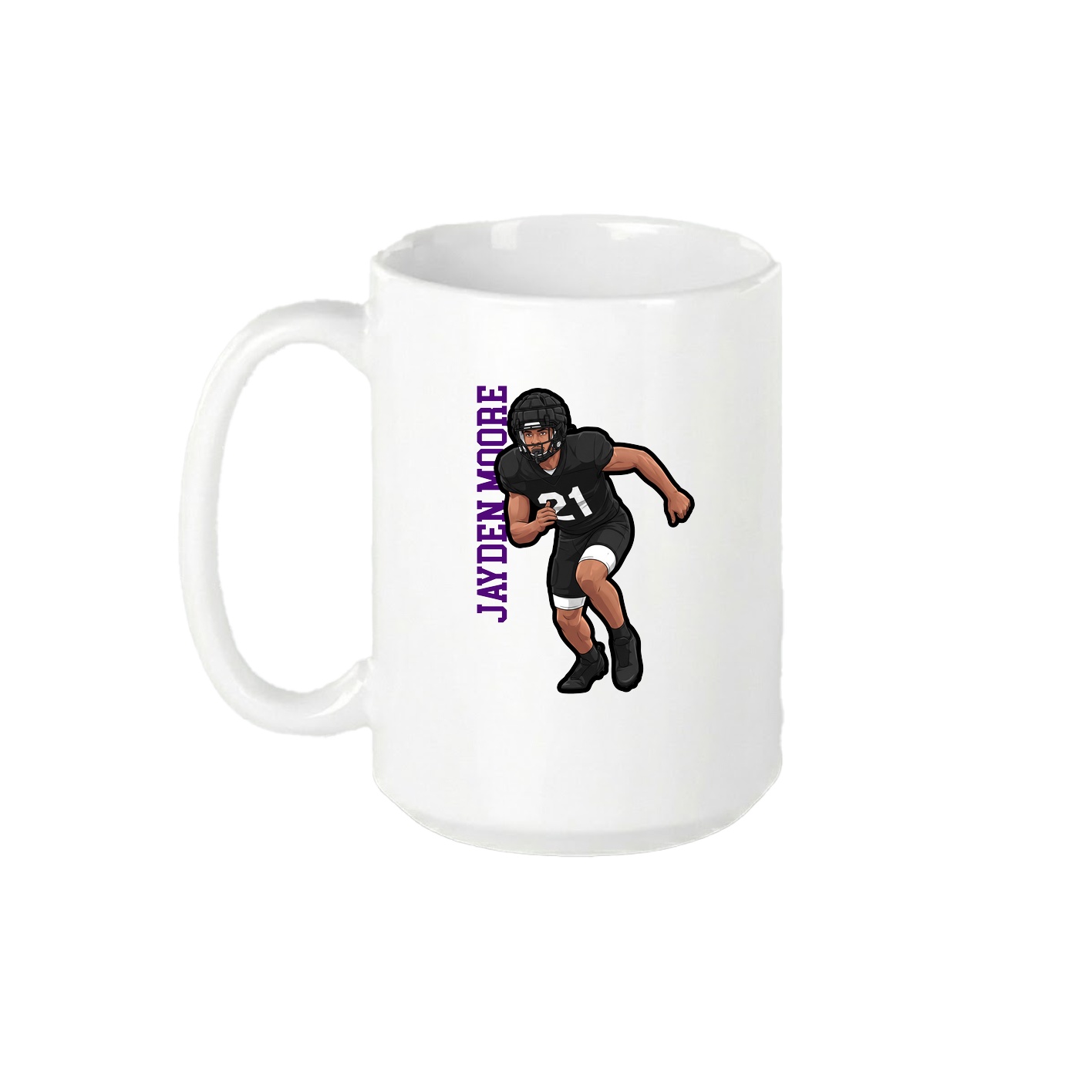 15oz Coffee Mug — Name Vertical in White