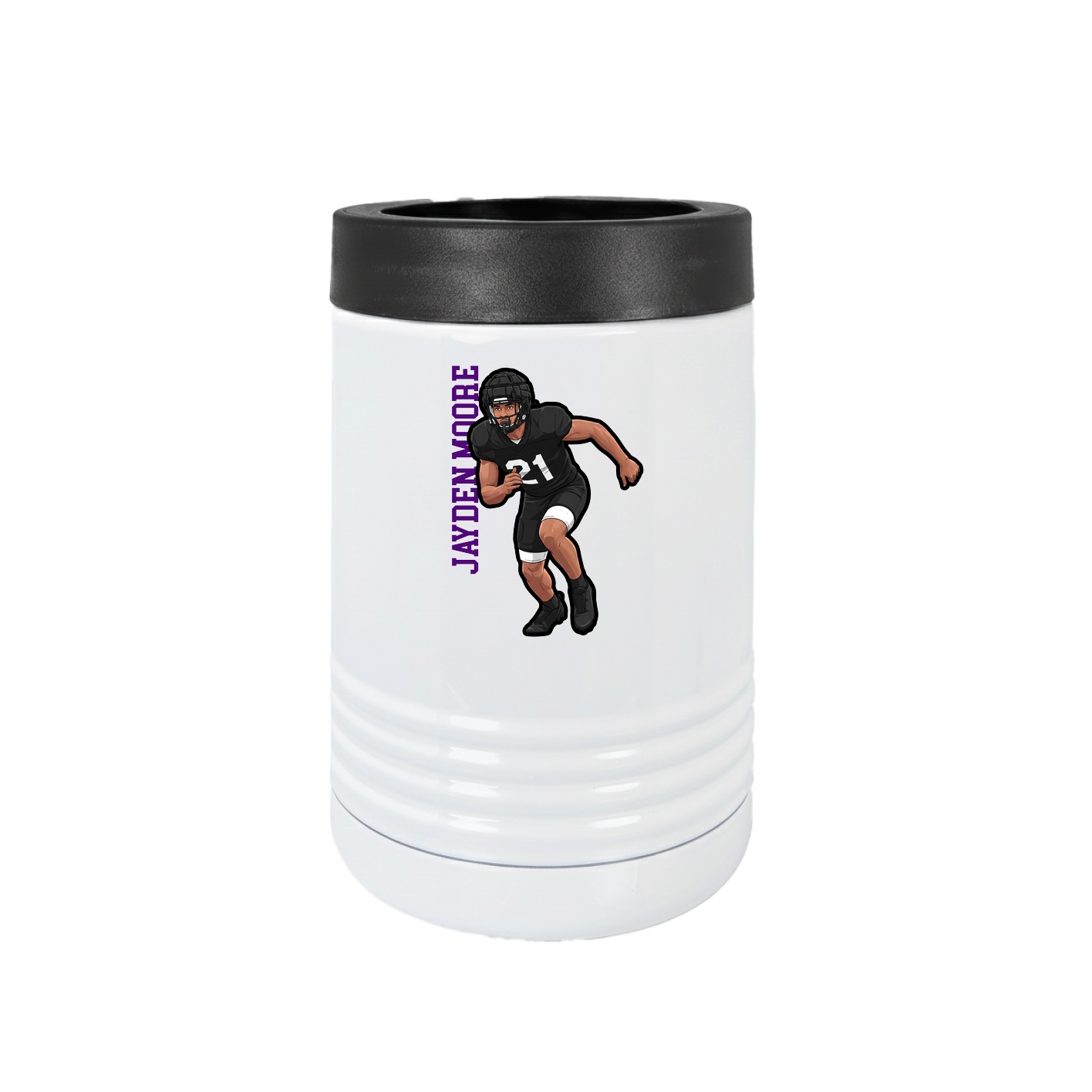 Beverage Holder — Name Vertical in White