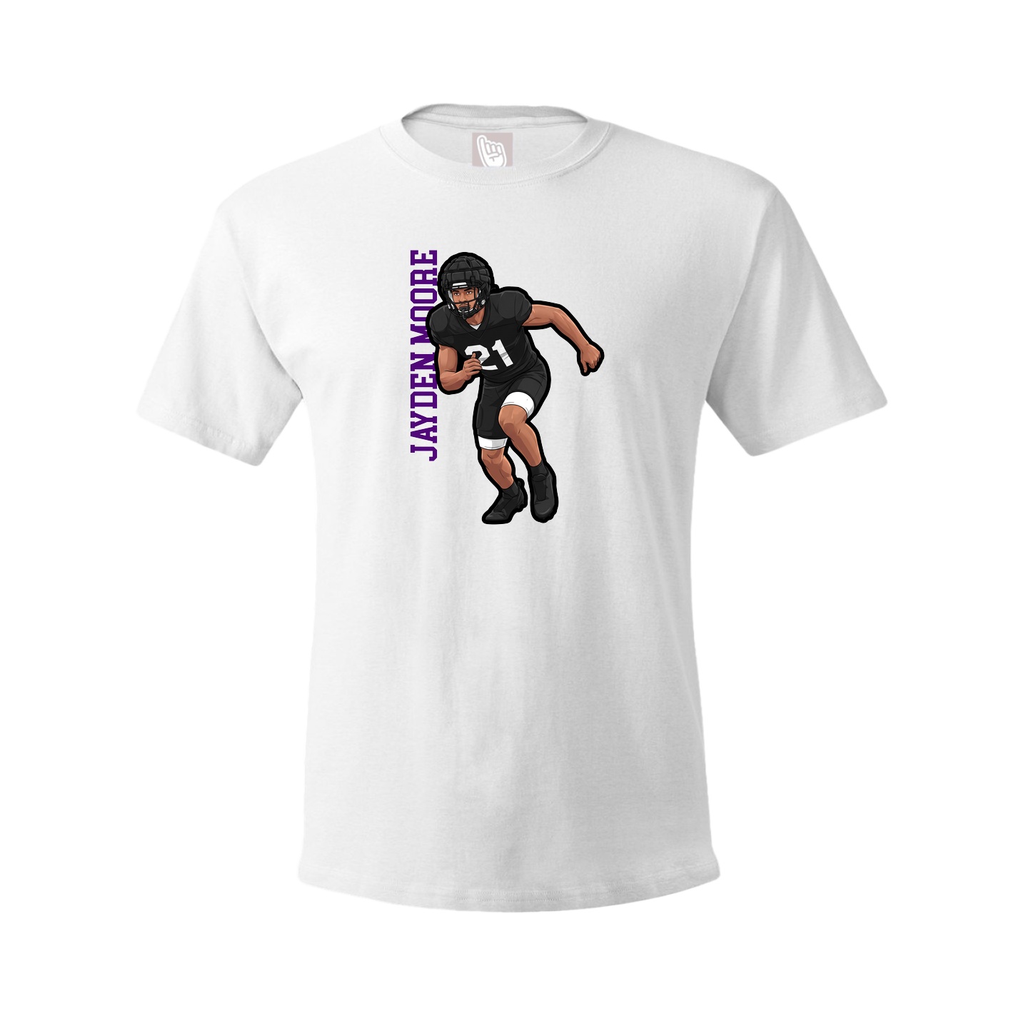 Tee — Name Vertical in White