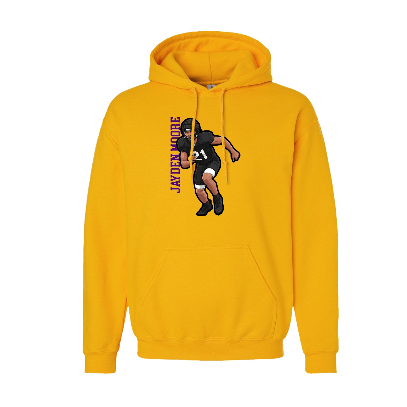 Hoodie — Name Vertical in Gold