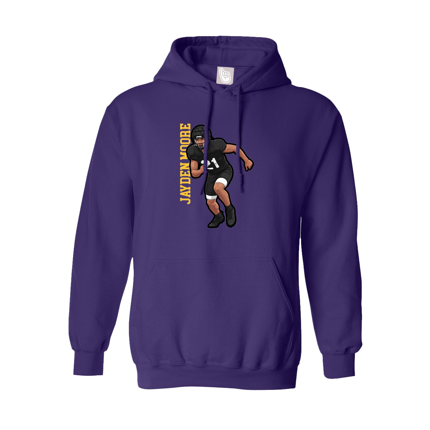 Youth Hoodie — Name Vertical in Purple