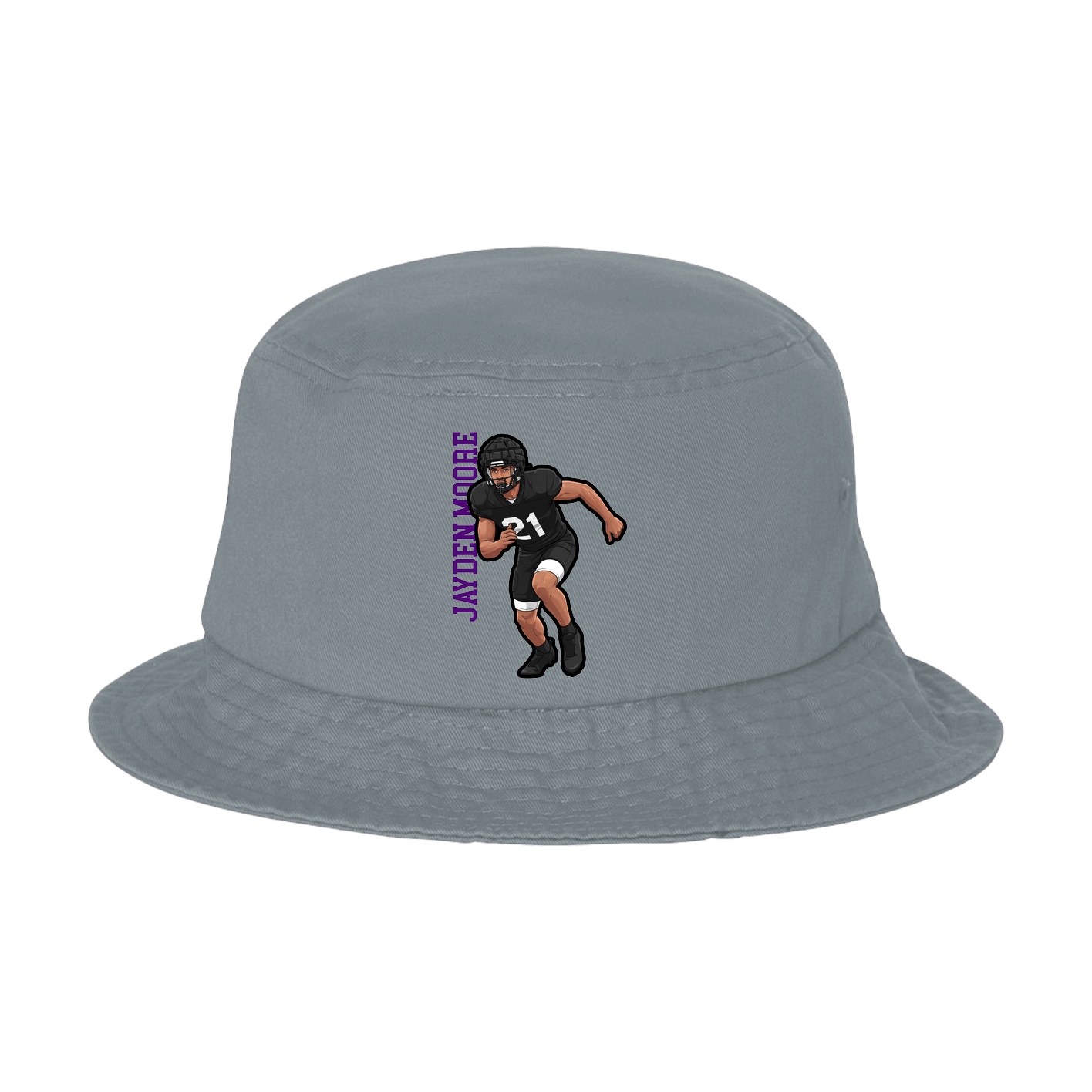 Bucket Cap — Name Vertical in Grey
