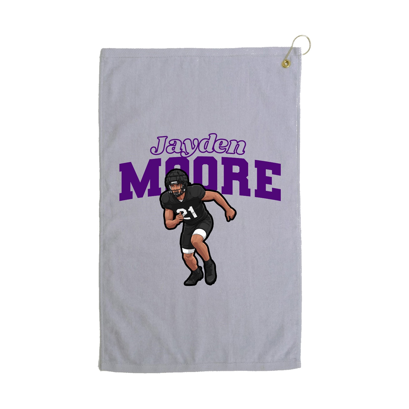 Golf Towel — Name Arch in Grey