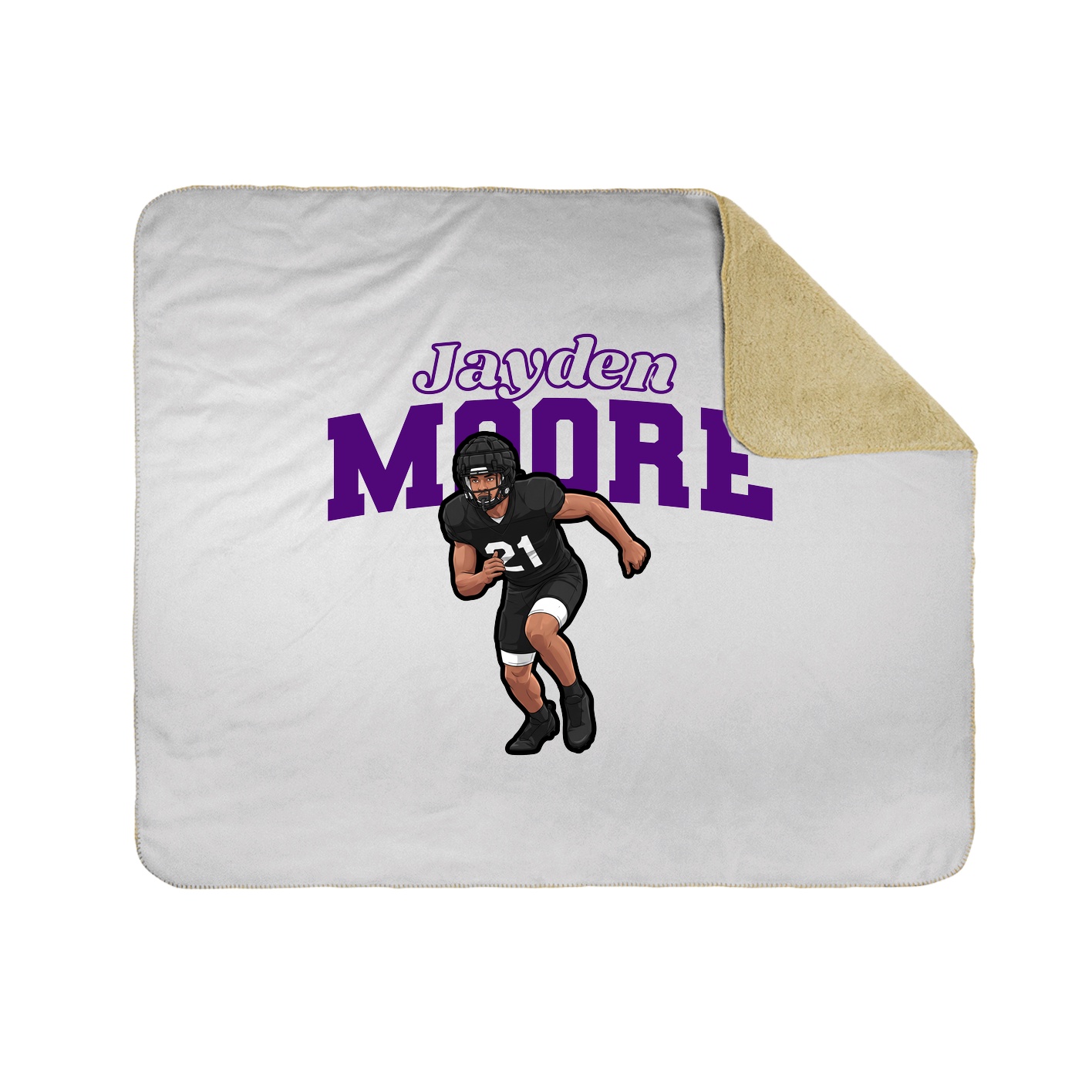 Throw Blanket — Name Arch in White