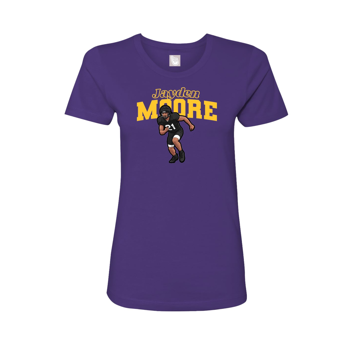 Womens Tee — Name Arch in Purple