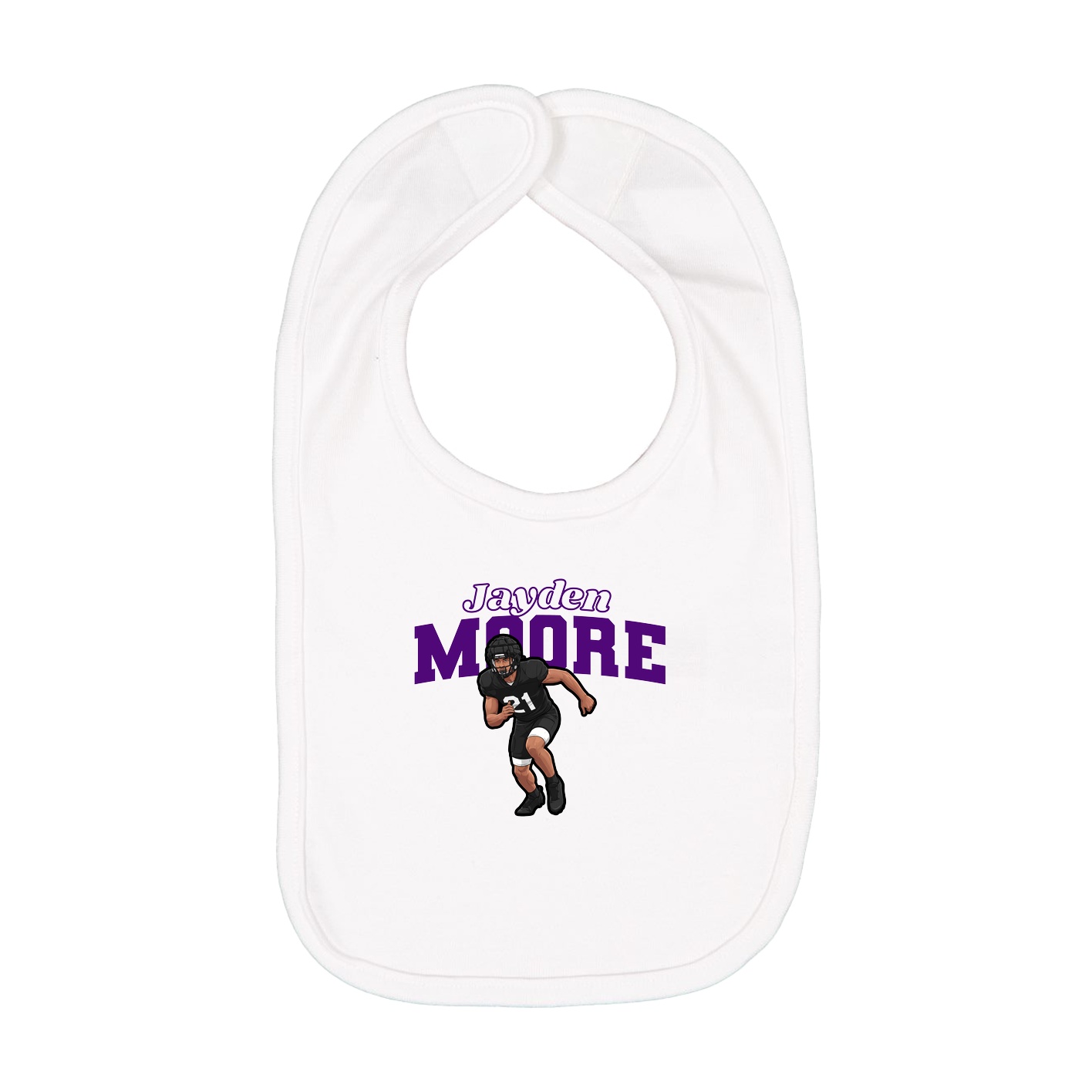 Infant Bib — Name Arch in White