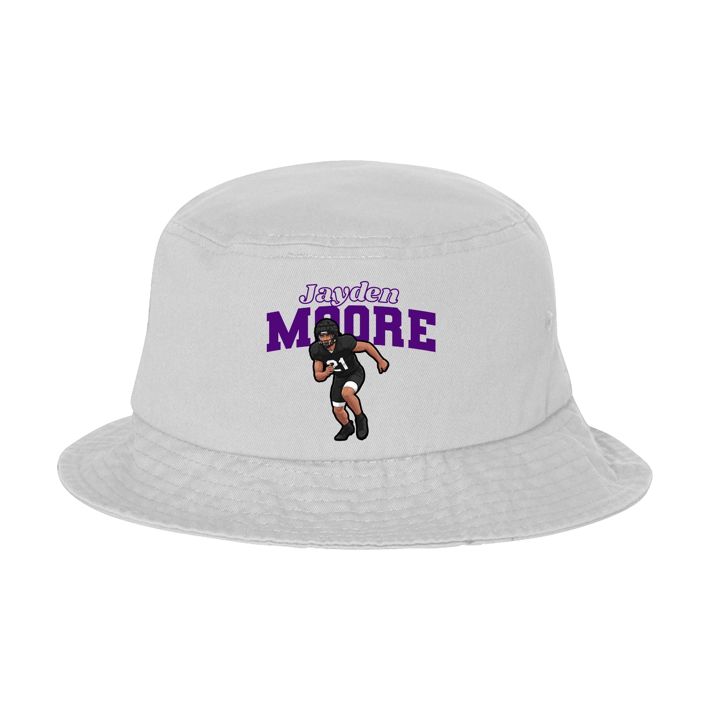 Bucket Cap — Name Arch in White