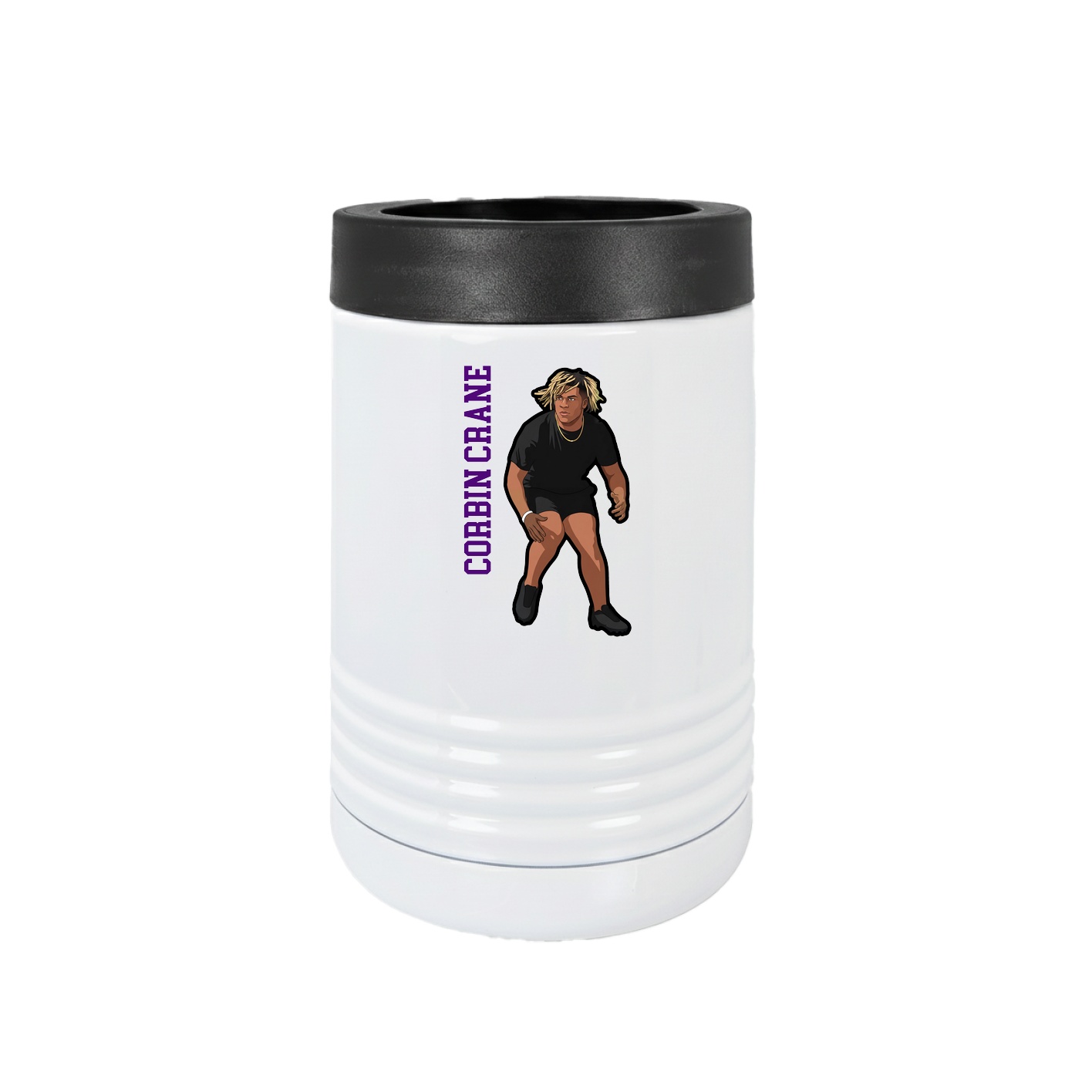 Beverage Holder — Name Vertical in White