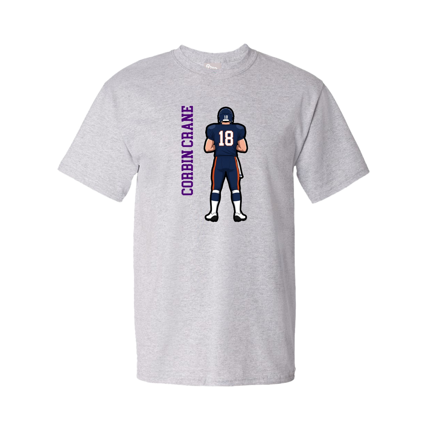Tee — Name Vertical in Grey