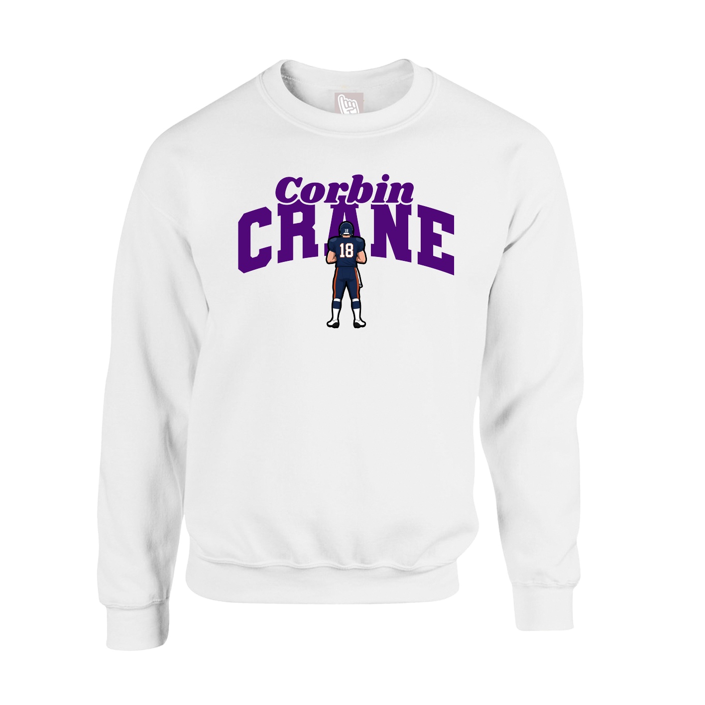 Fleece Crew — Signature Arch in White
