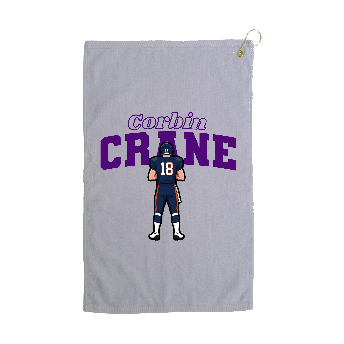 Golf Towel — Name Arch in Grey