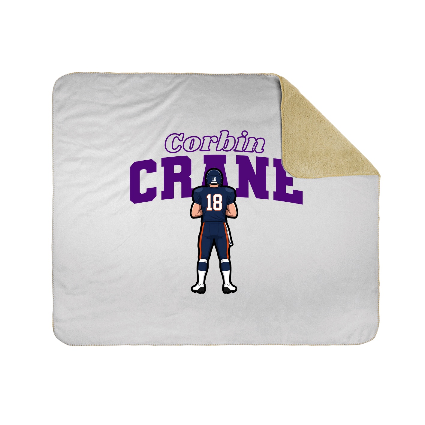 Throw Blanket — Name Arch in White