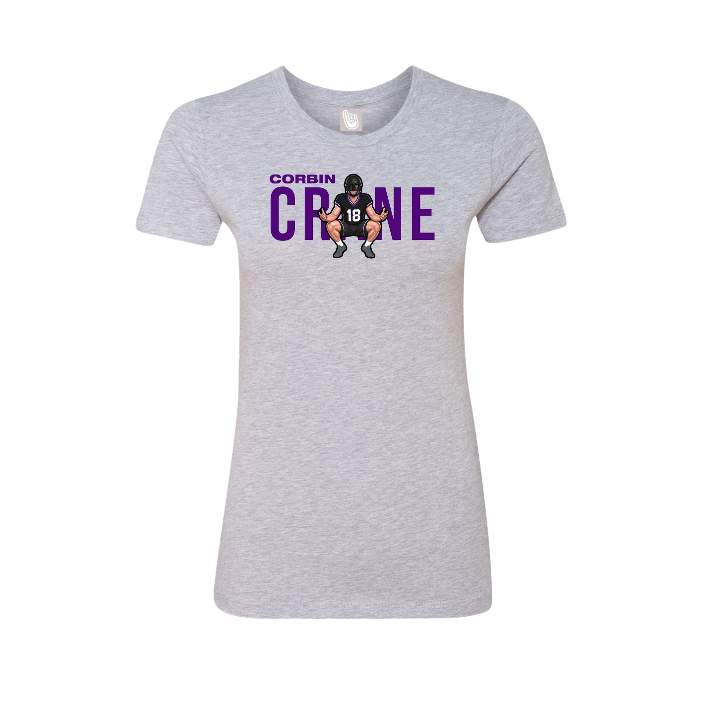 Fitted Women's Tee — Player Name in Grey