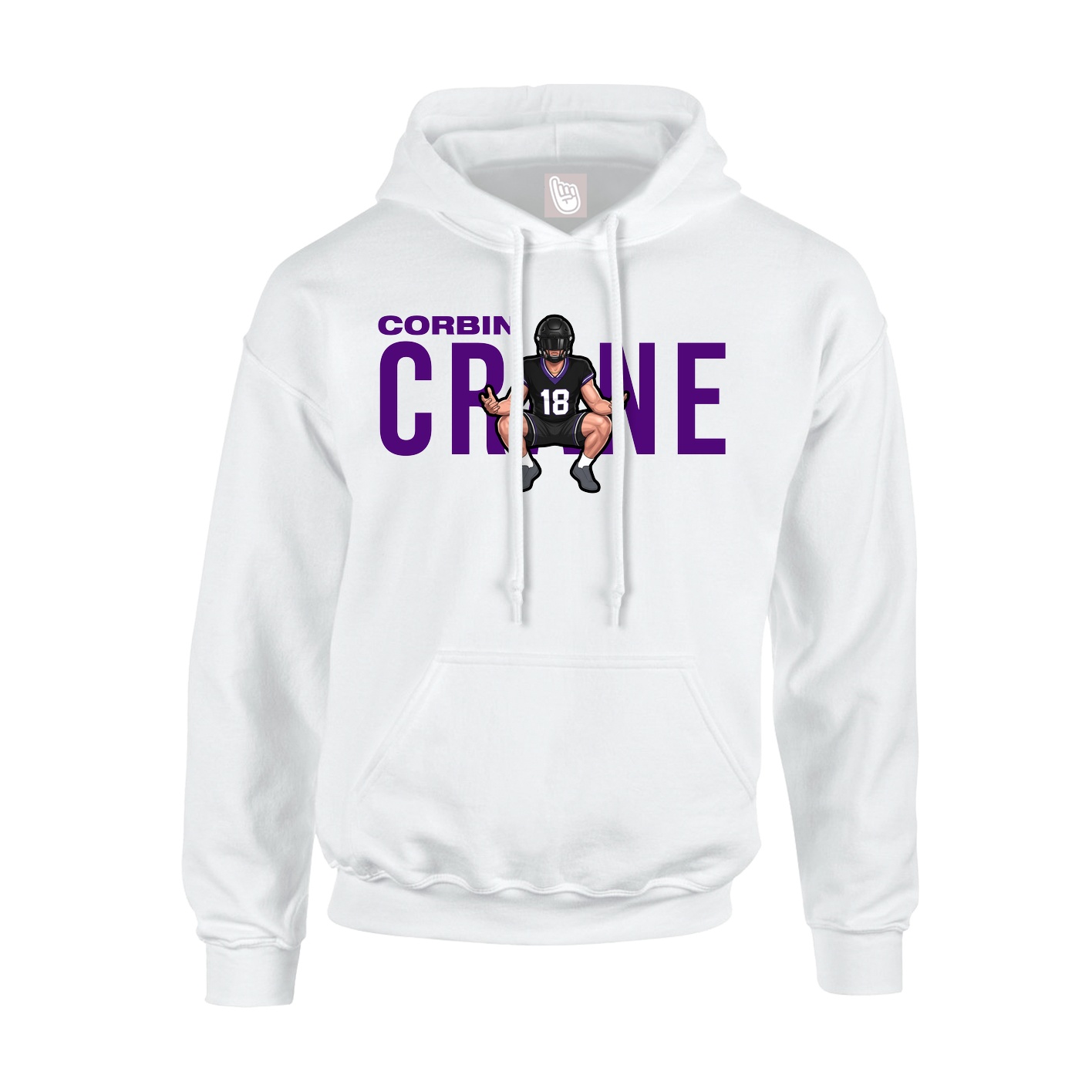 Youth Hoodie — Player Name in White