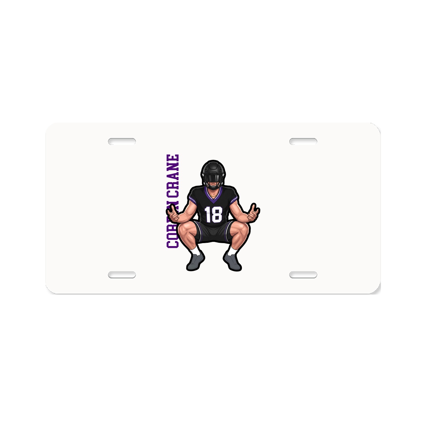 License Plate — Name Vertical in Classic
