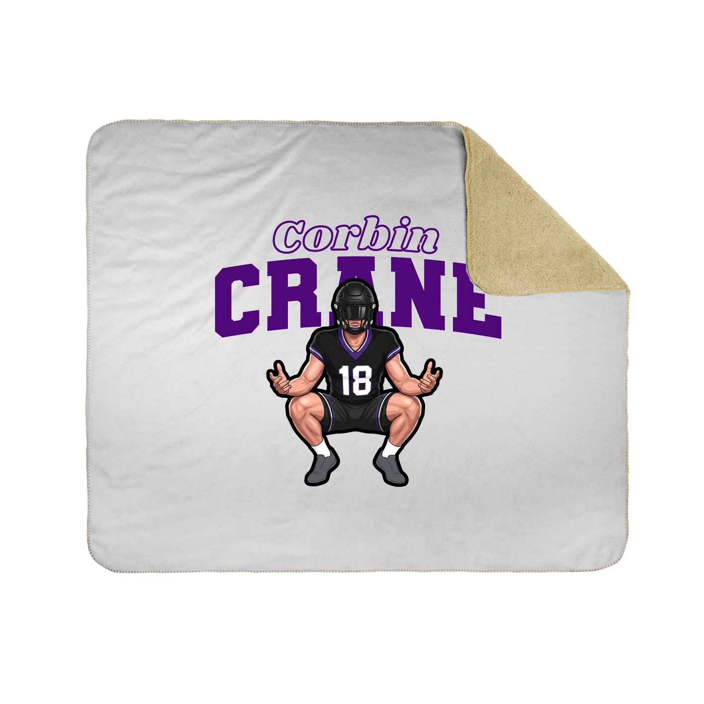 Throw Blanket — Name Arch in White