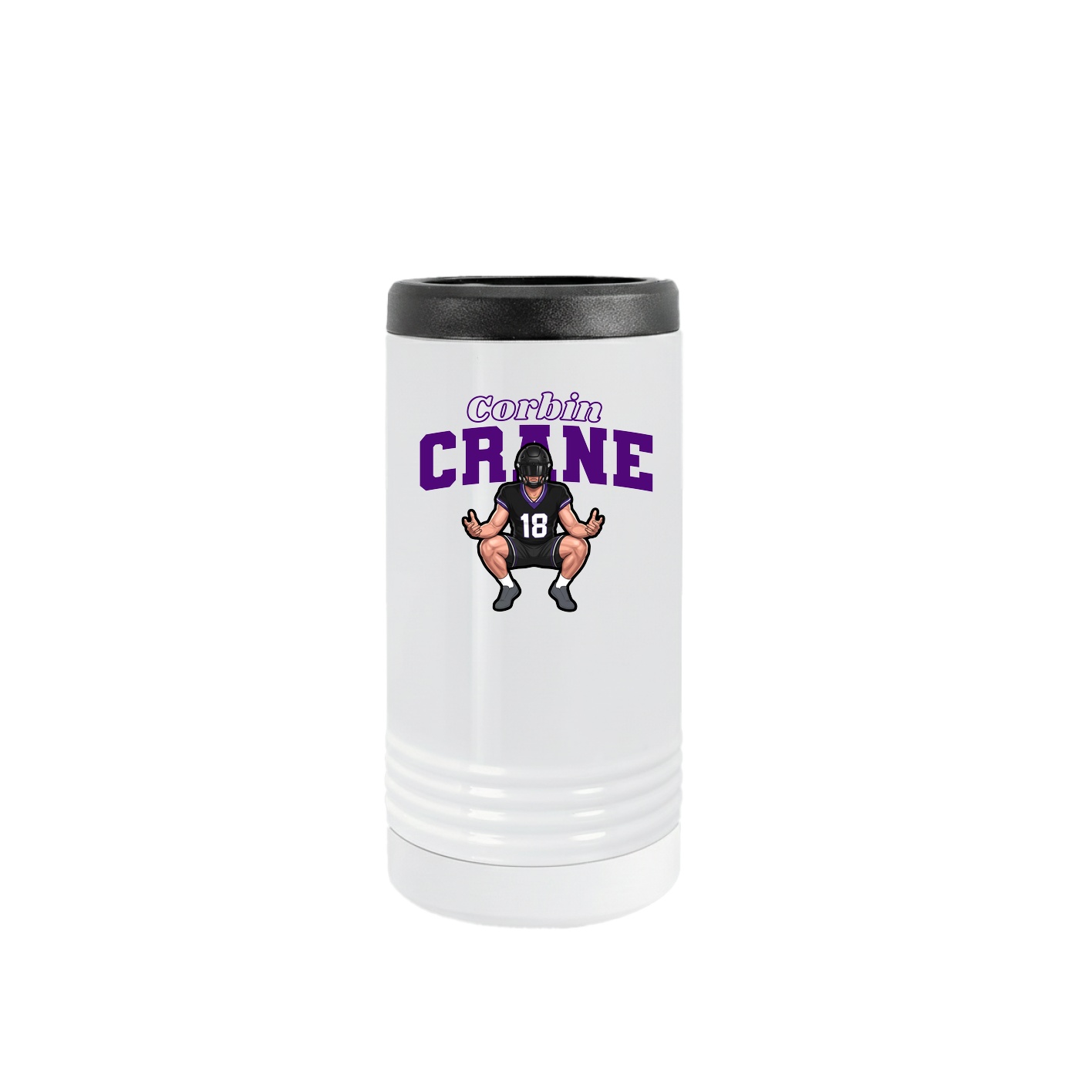 Slim Beverage Holder — Name Arch in White