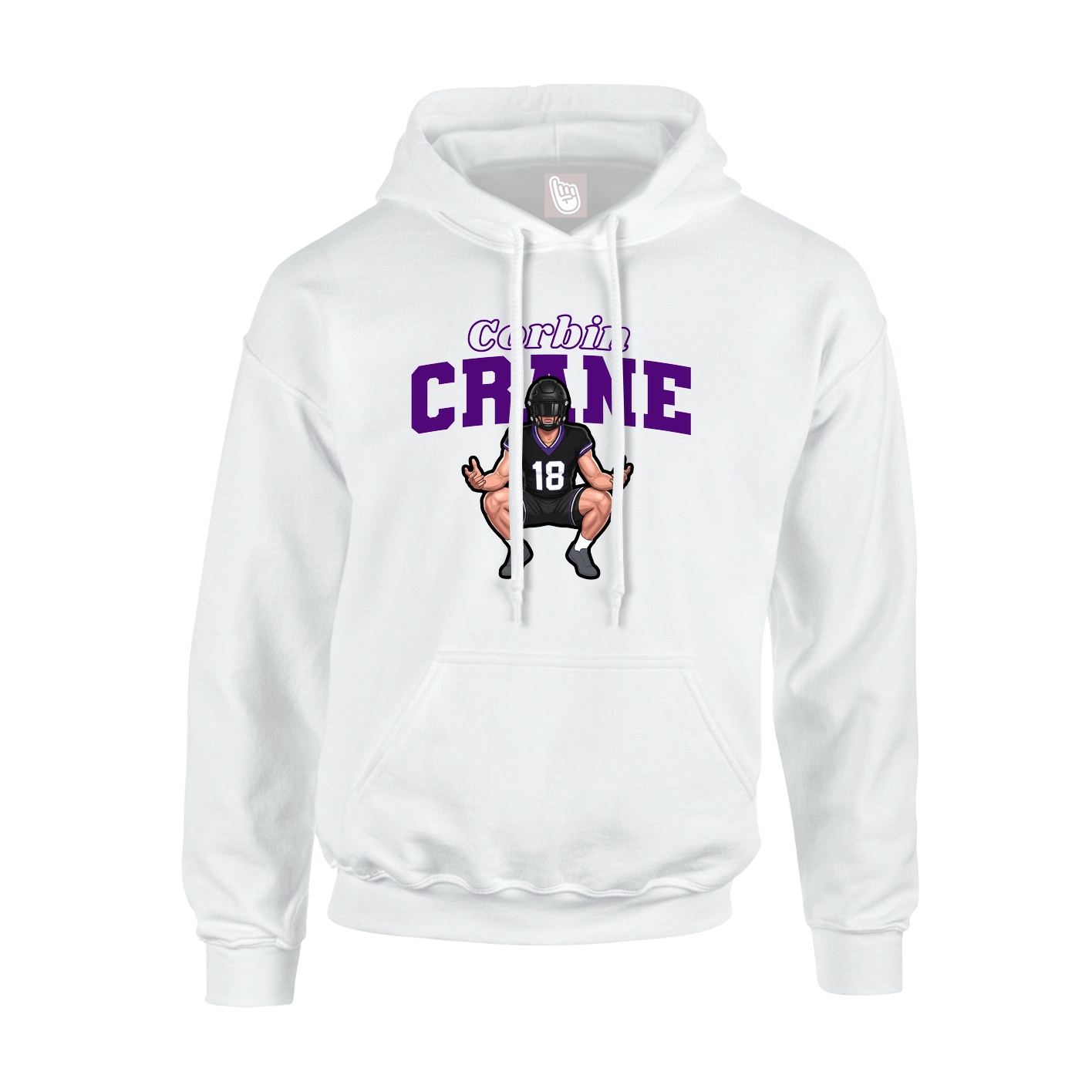 Hoodie — Name Arch in White