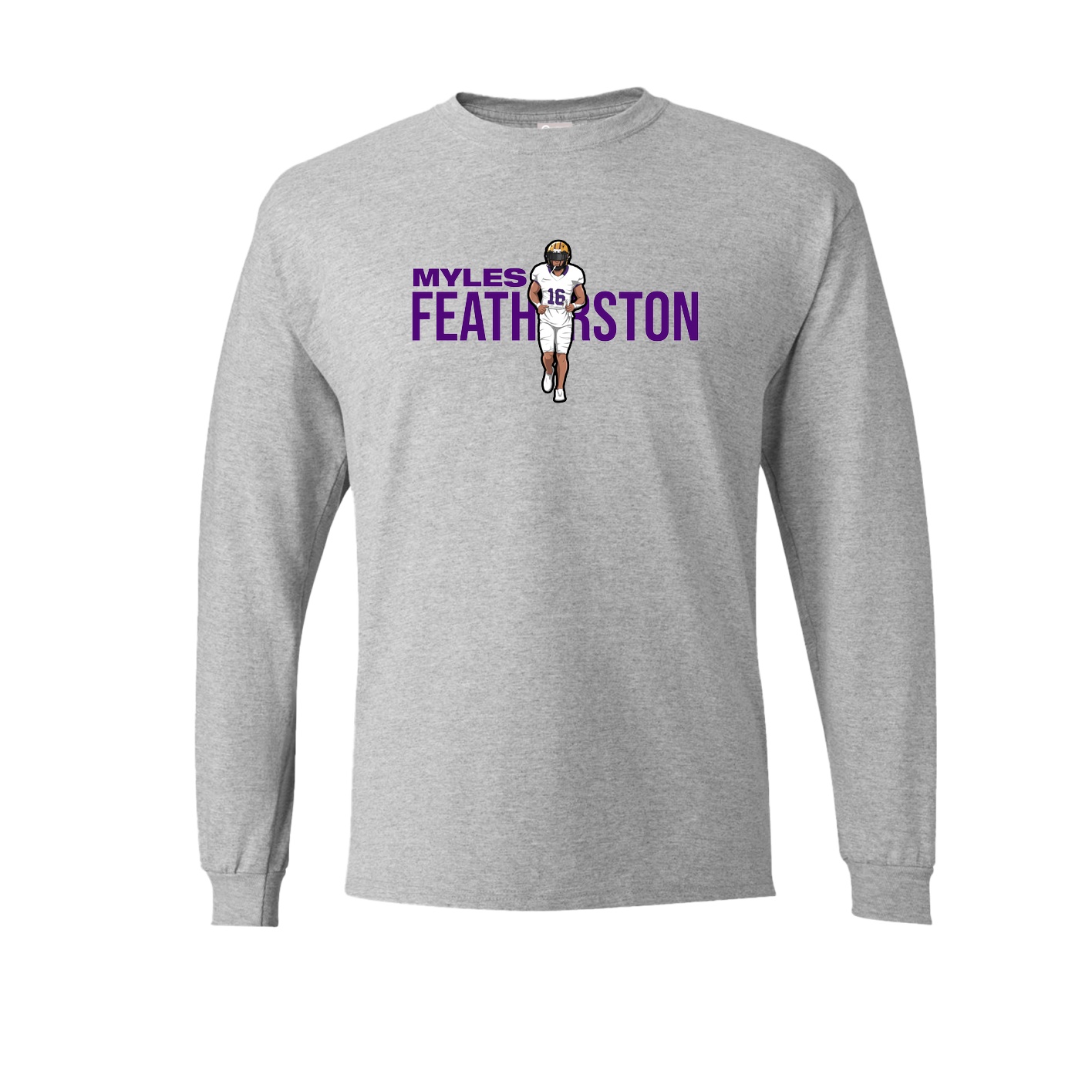 Long Sleeve Tee — Player Name in Grey